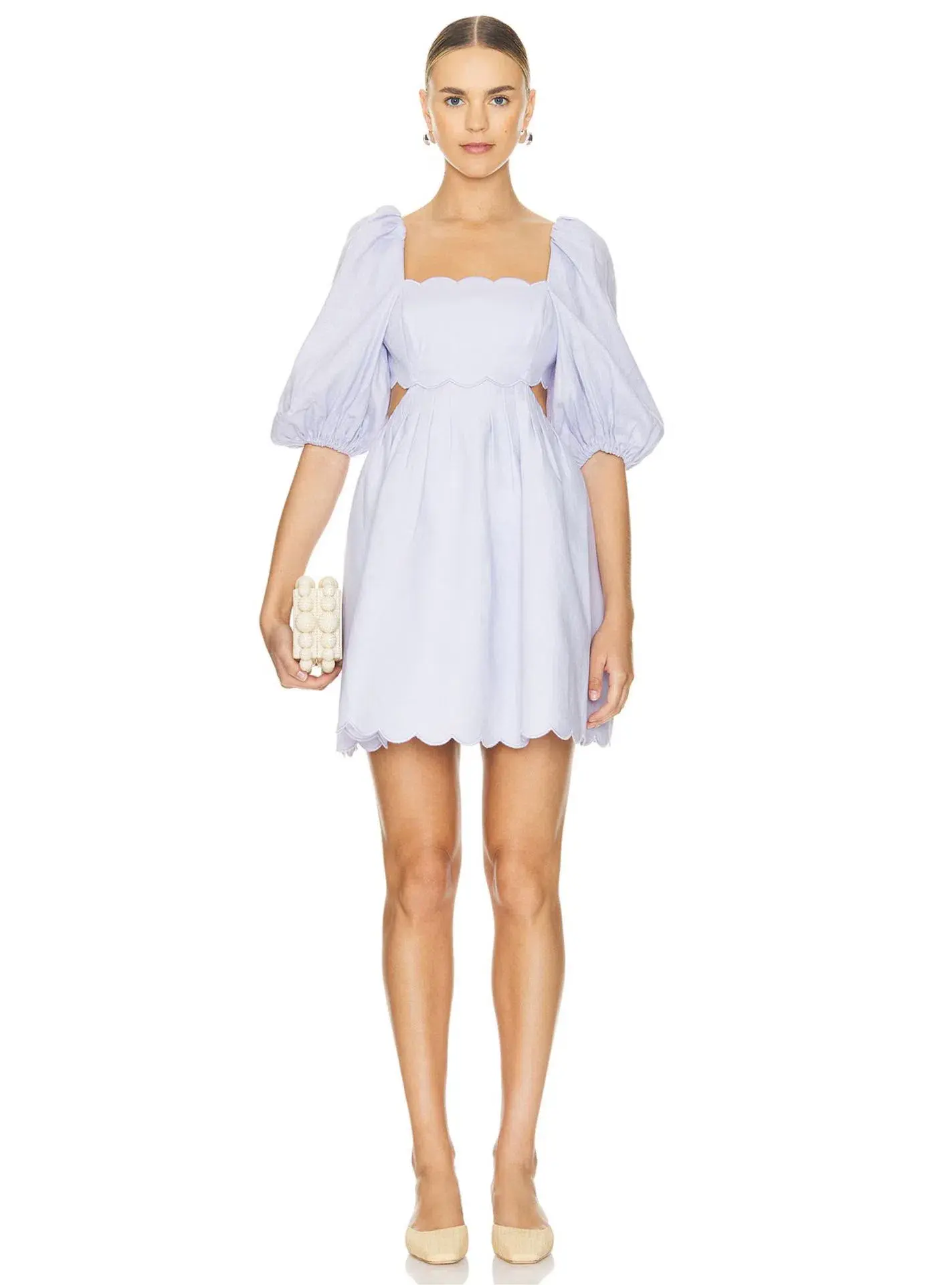 Zimmermann Halliday Scallop Mini Dress in Lilac Purple Size 1 / AU 10 - Image 2