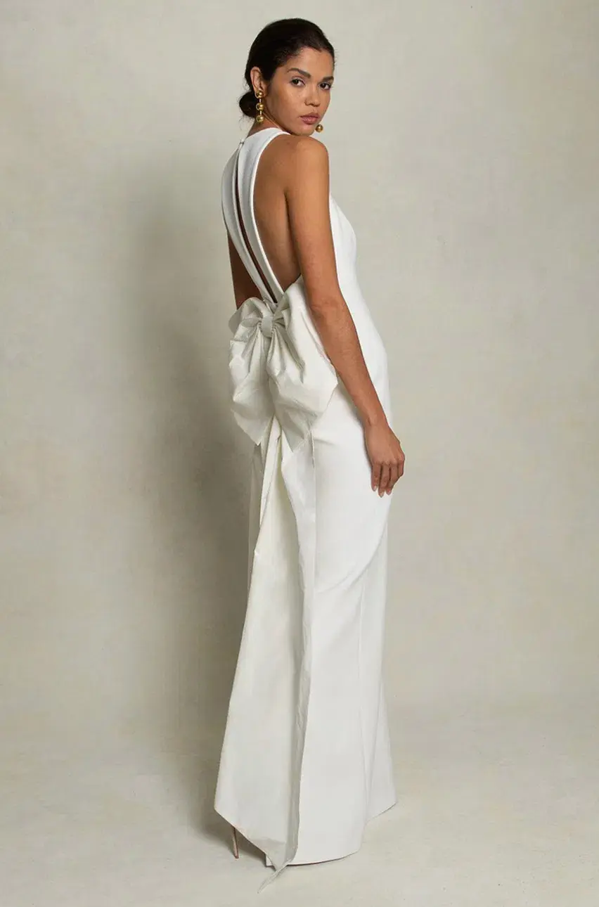 Rebecca Vallance Amore Bow Gown in White Size 14 for rent on The Volte - main image