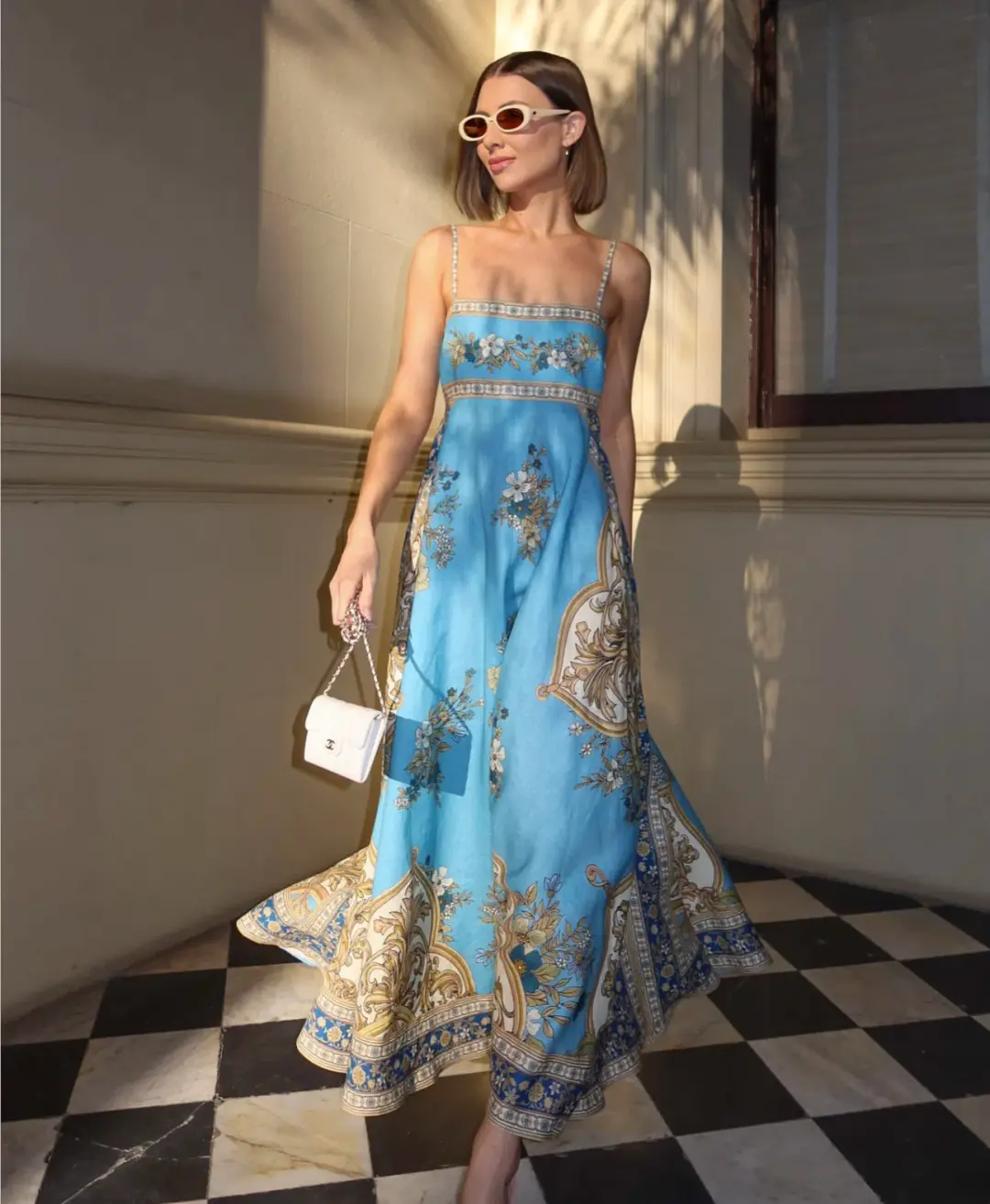 Alemais La Sirena Exclusive Cassie Sundress Maxi Dress Print Size 10 for rent on The Volte - main image
