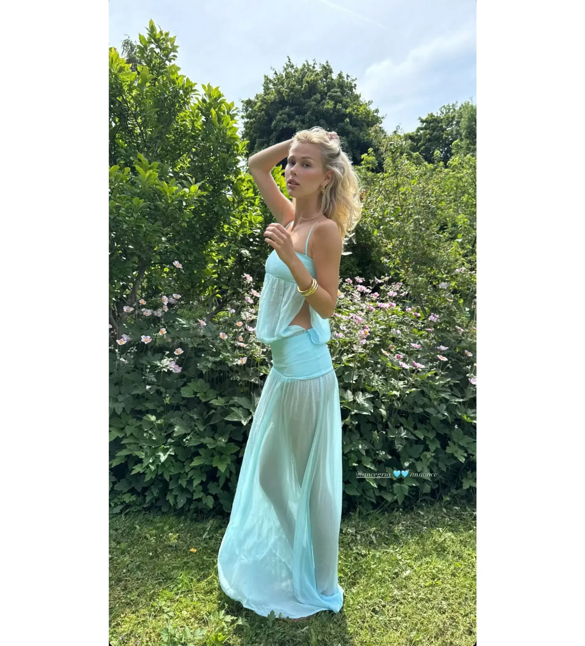 Ance Gria Romeo Gown Aqua Size 8 - Image 5