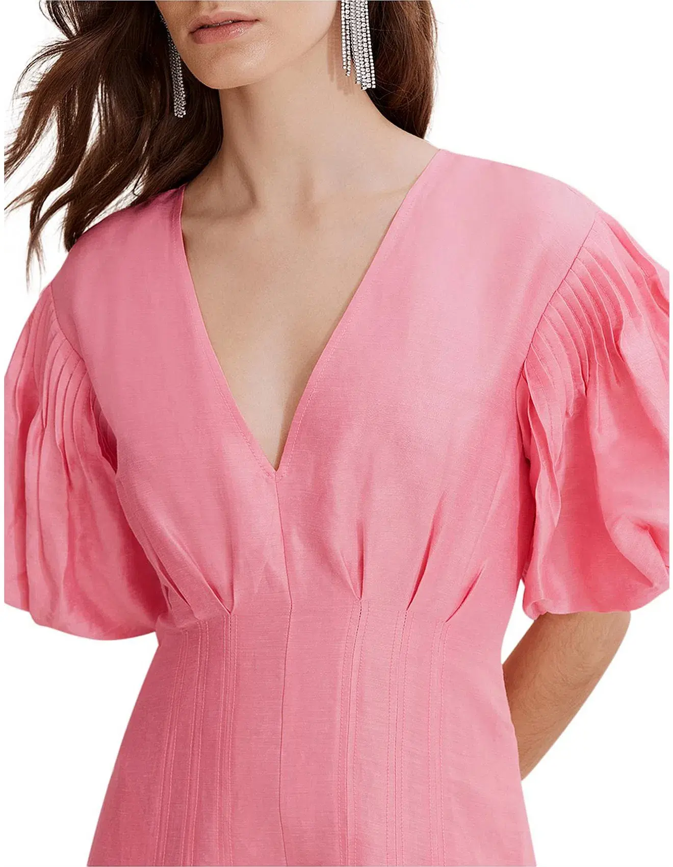 Country Road Tuck Sleeve Maxi Dress Pink Size 16 - Image 3