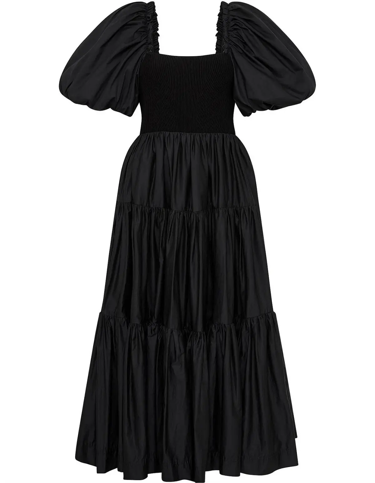 Aje Casa Puff Sleeve Midi Dress Black Size 6 - Image 5