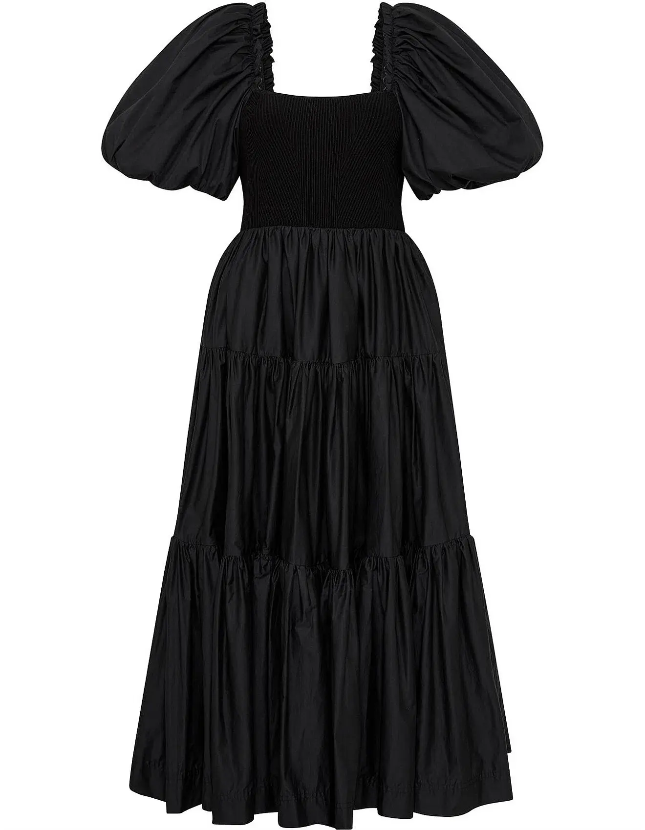 Aje Casa Puff Sleeve Midi Dress Black Size 6 - Image 5