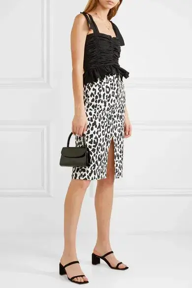 See By Chloe Denim Midi Skirt Animal Print Size 36 / AU 8 - Image 1