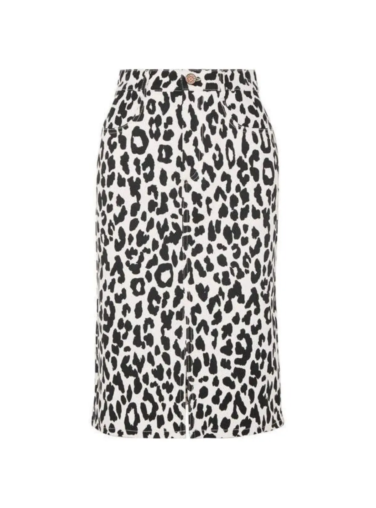 See By Chloe Denim Midi Skirt Animal Print Size 36 / AU 8 - Image 2