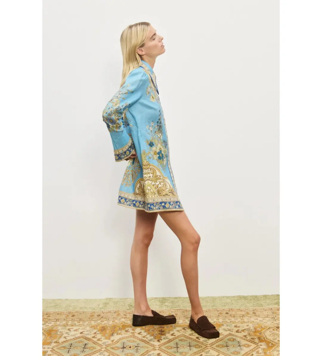 Alemais Cassie Mini Dress Blue Floral Size AU 12 for rent on The Volte - main image