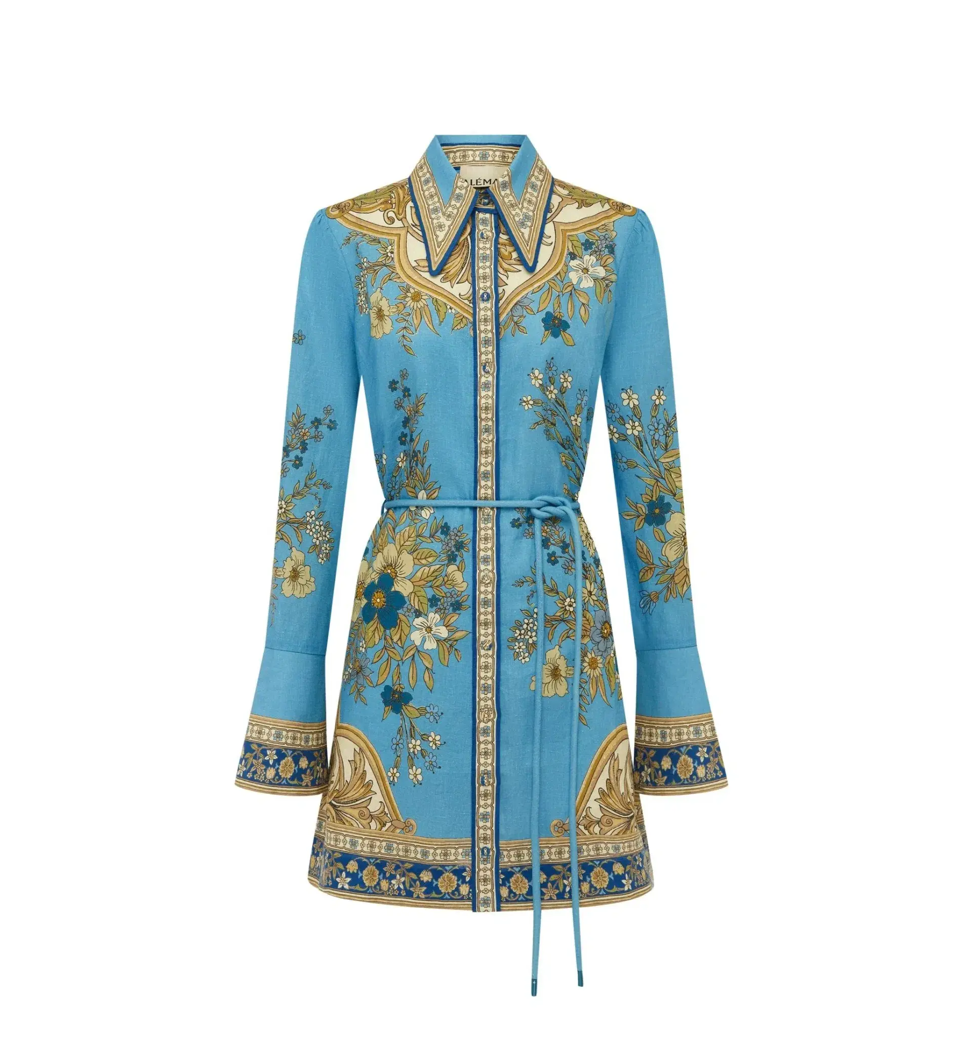 Alemais Cassie Mini Dress Blue Floral Size AU 12 - Image 6