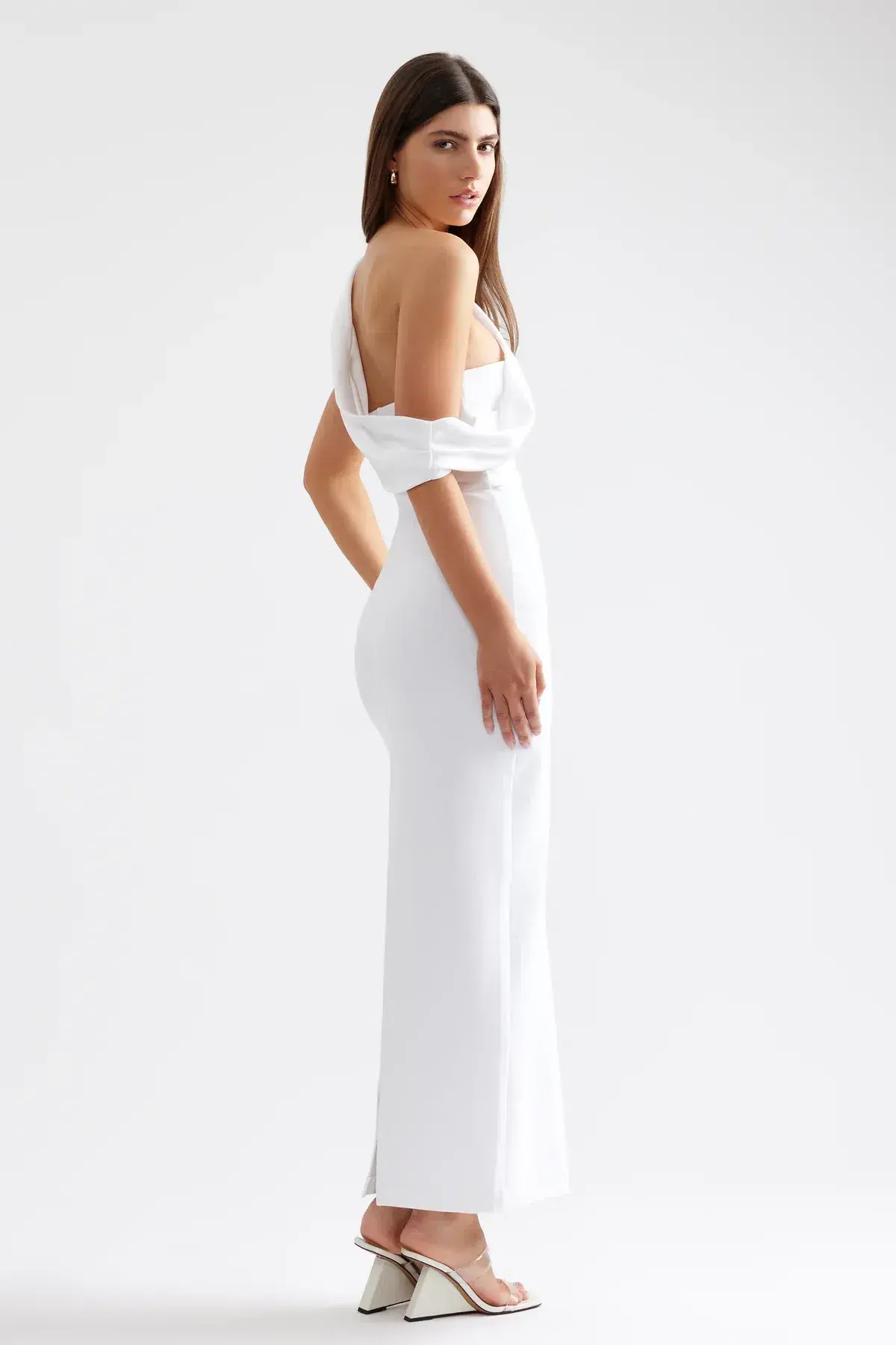 Lexi Rita Dress Midi White Size AU 8 - Image 2