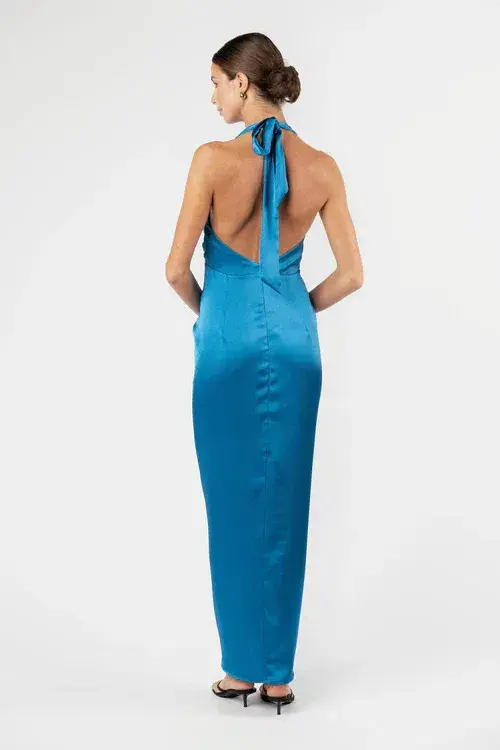 One Fell Swoop Talia Dress Maxi Blue Size AU 10 - Image 4