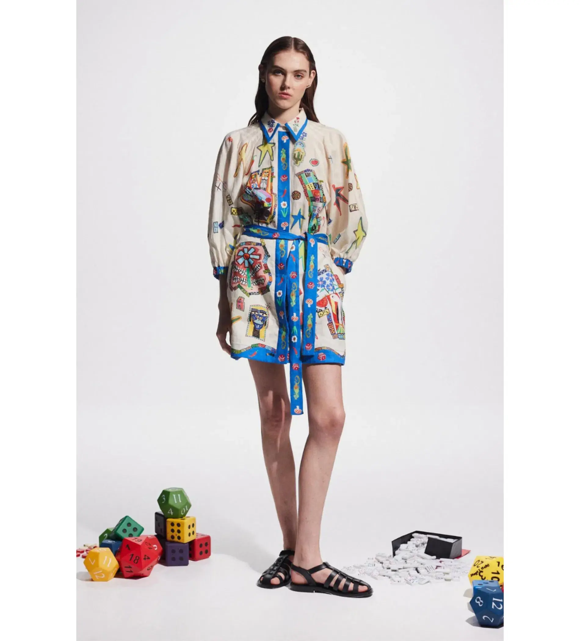 Alemais Players Mini Dress Print Size 14 - Image 1