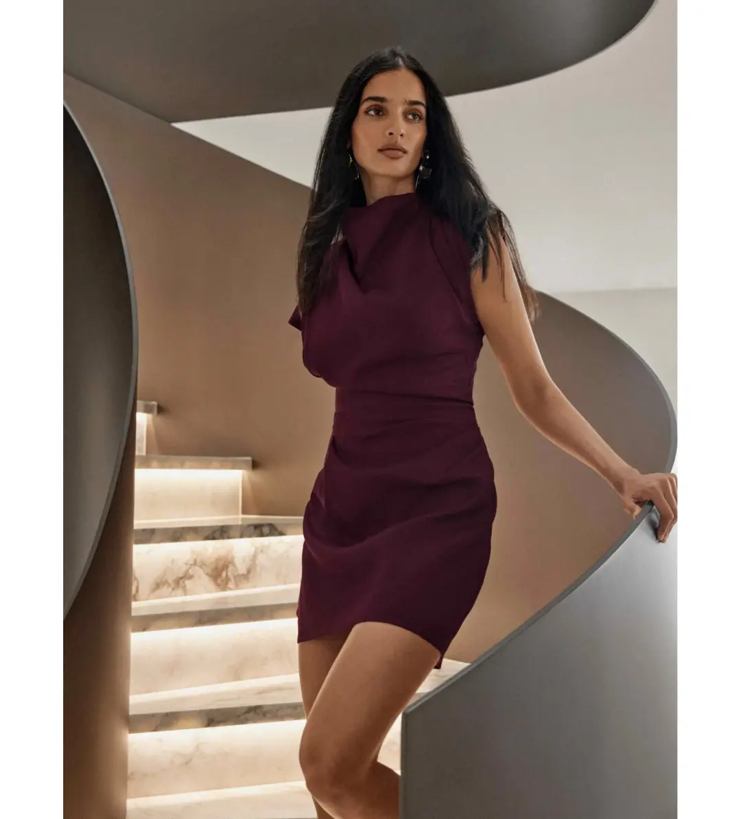 Sheike Paris Nights Mini Dress Burgundy Size AU 18 for rent on The Volte - main image