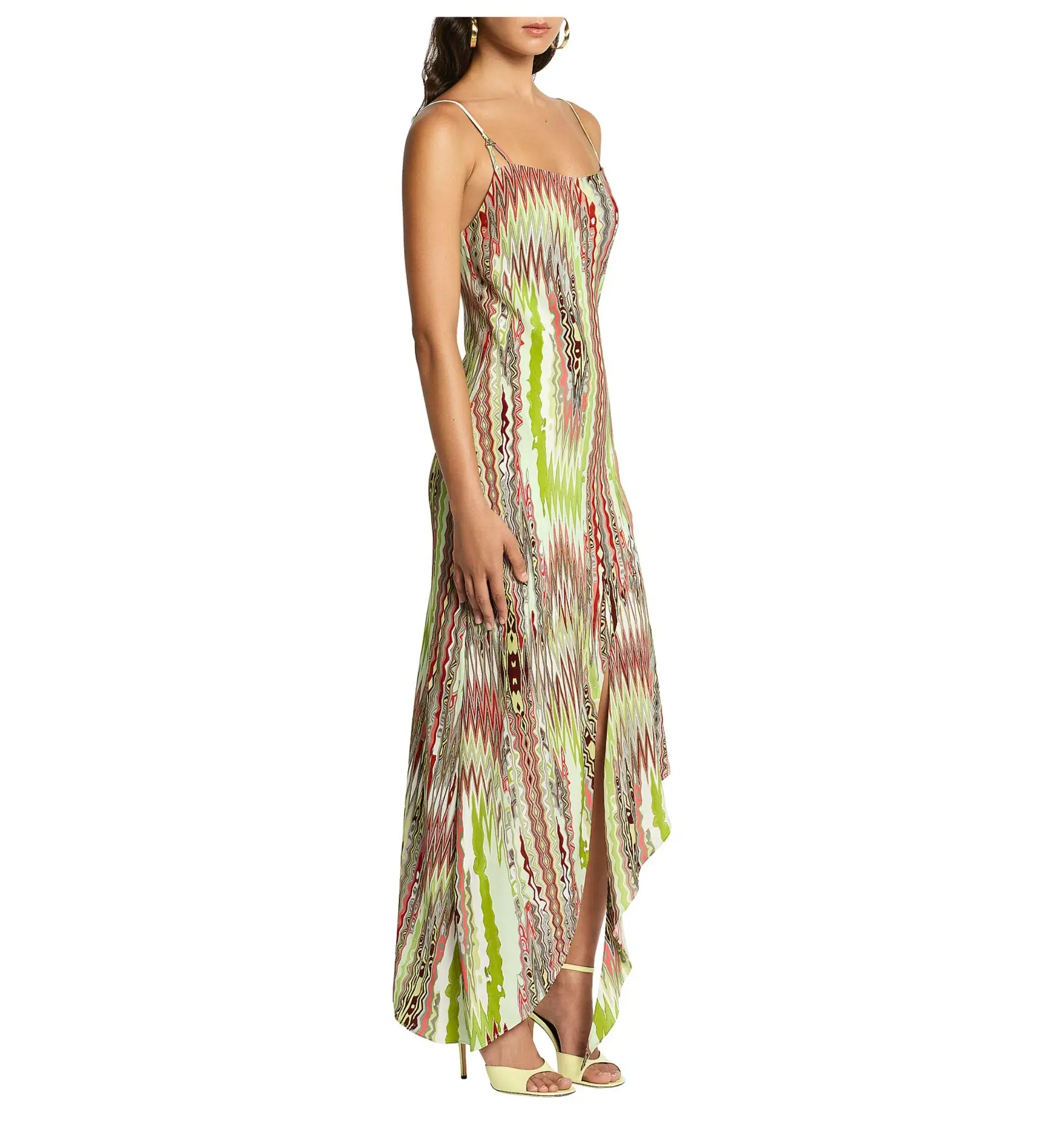 Sass & Bide Phoenix Asymmetric Hem Midi Dress Multi Print Size 6 - Image 2