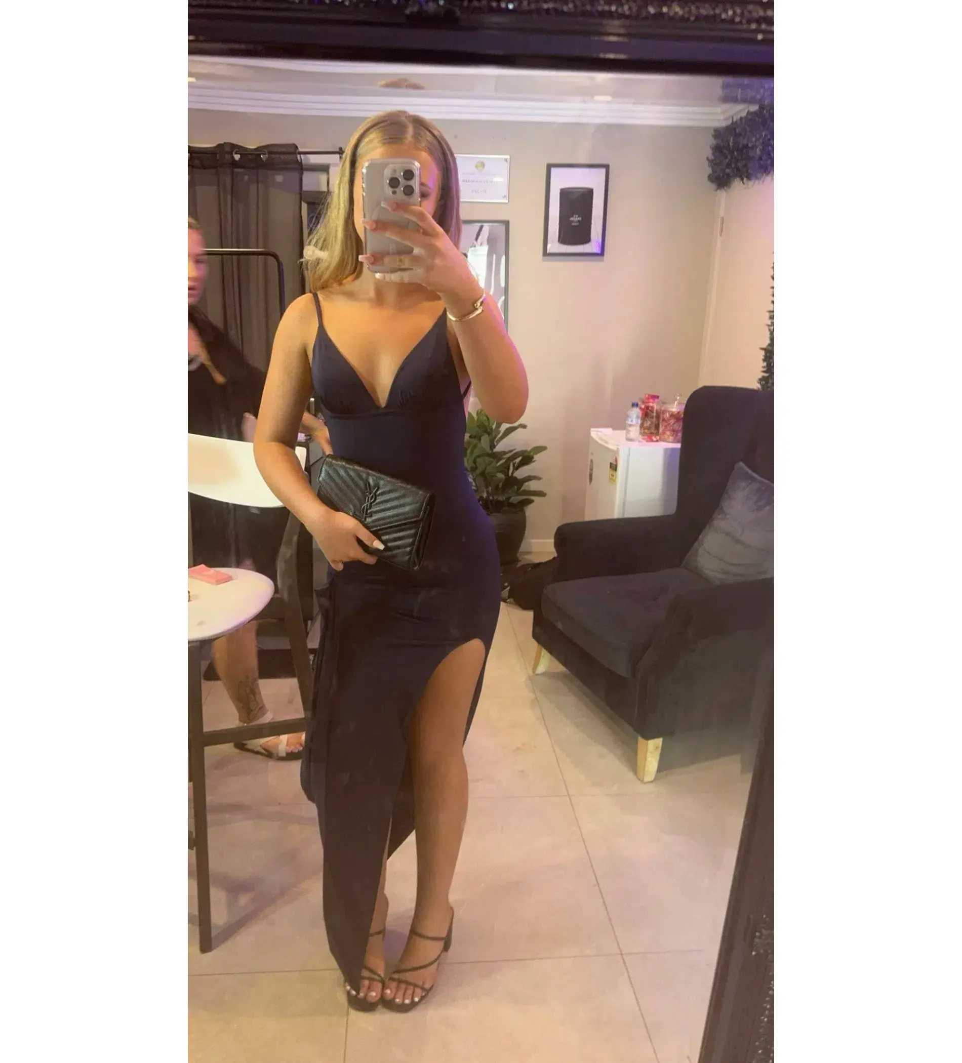 Amy Taylor Custom Gown Navy Custom Size 8/S - Image 2