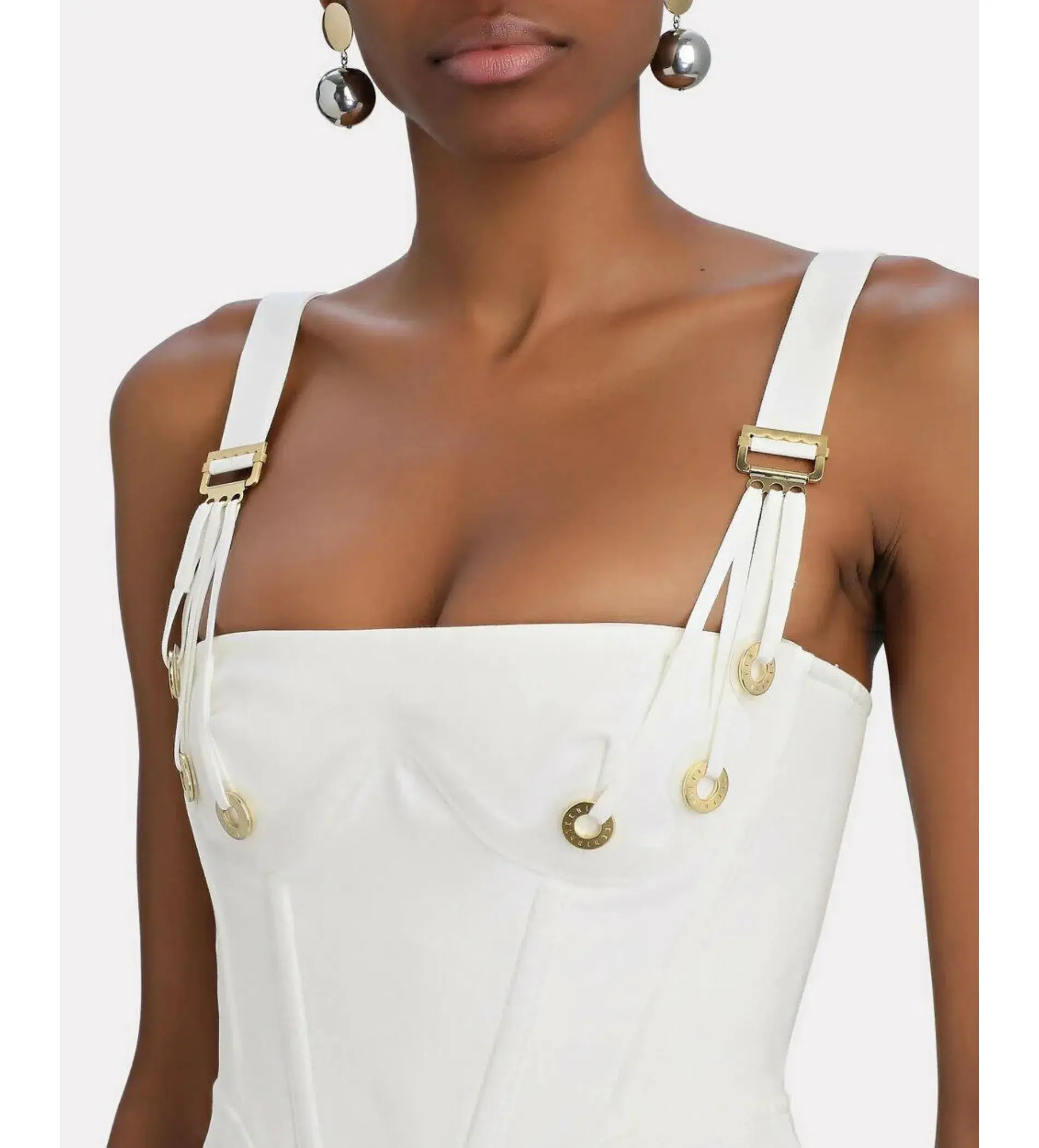 Dion Lee Fan Laced Mini Dress Ivory Size AU 4 - Image 6