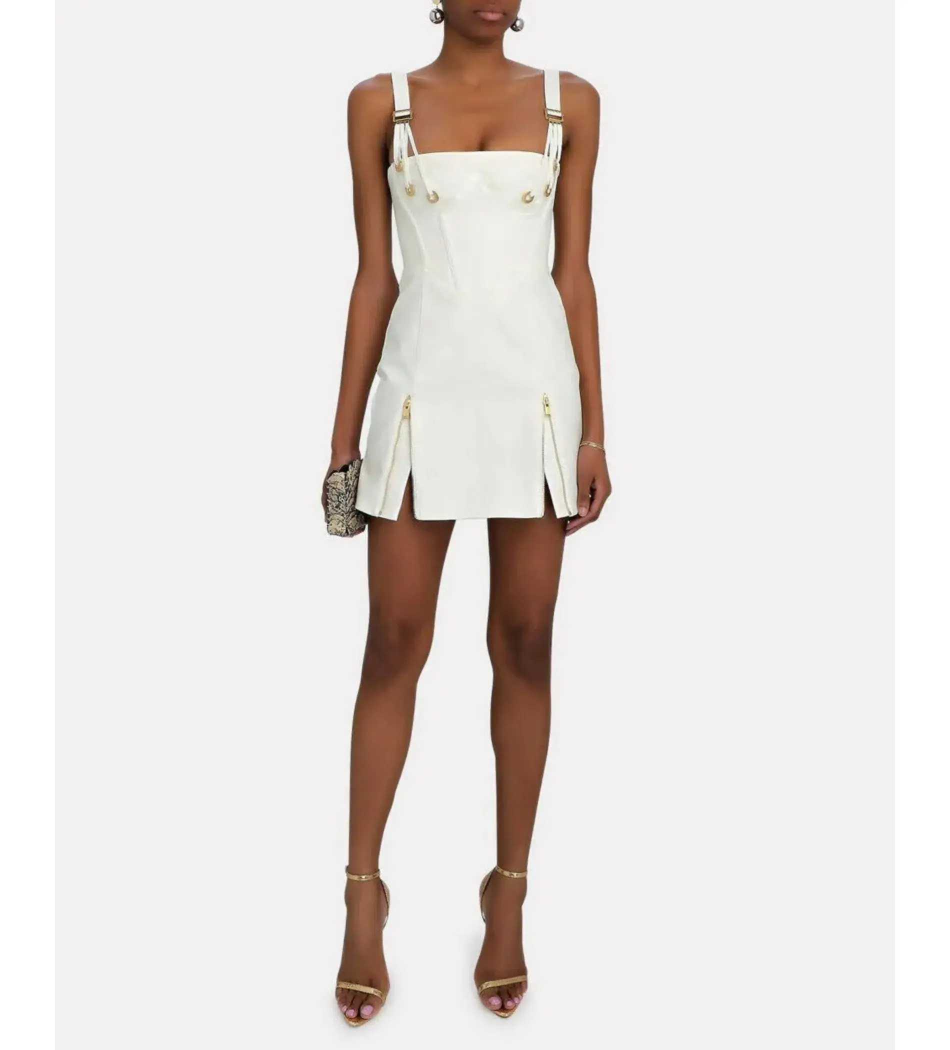 Dion Lee Fan Laced Mini Dress Ivory Size AU 4 - Image 1