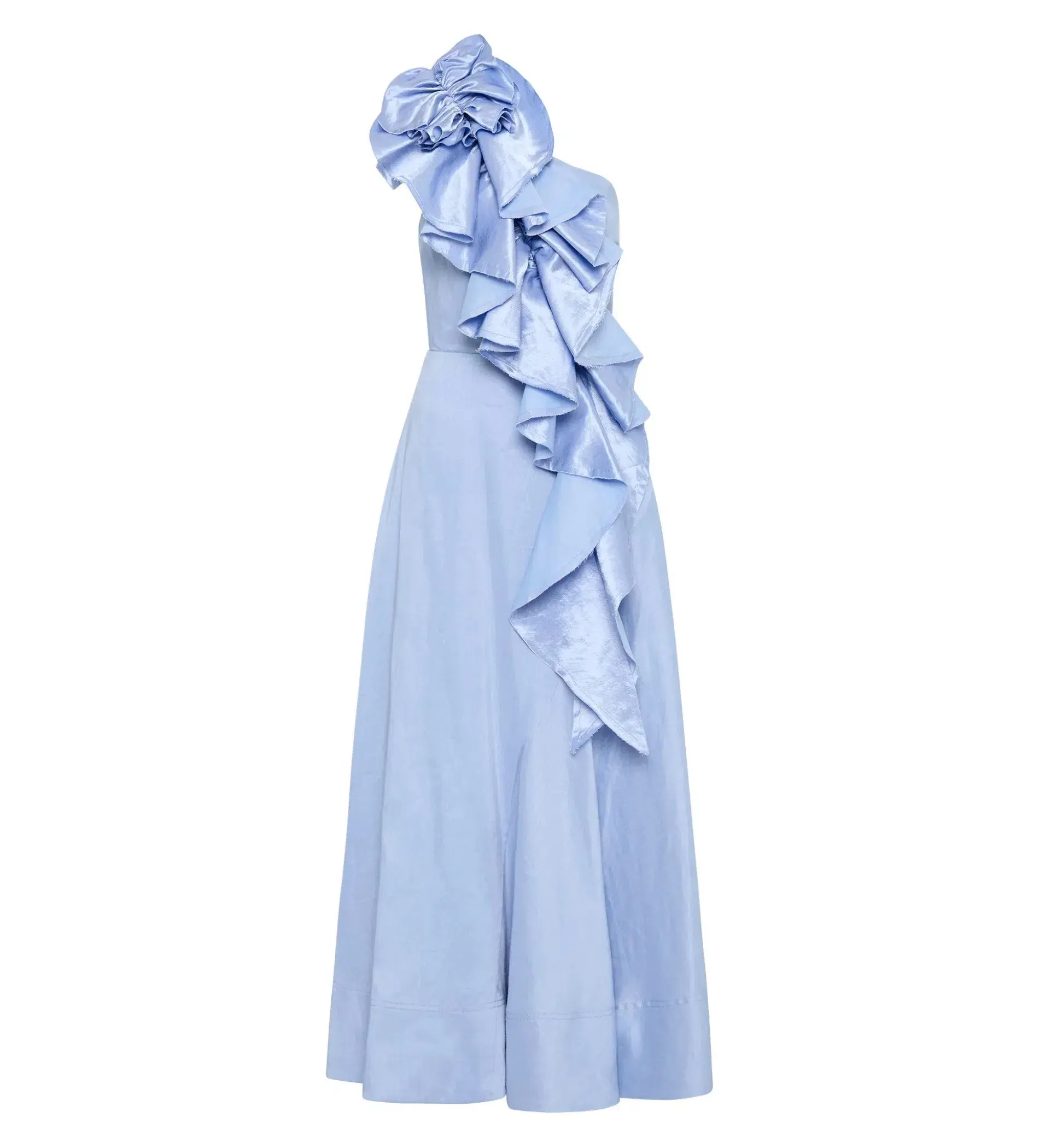 Aje Adelia Ruffle Midi Dress Light Sky Blue Size AU 6 - Image 6