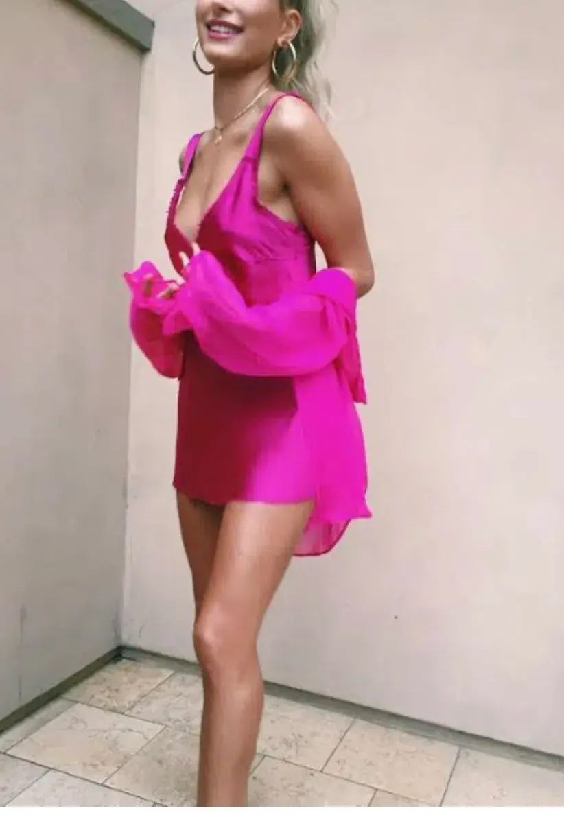 J Gerard couture Marilyn mini blouse in Fluro pink size 8  - Image 1