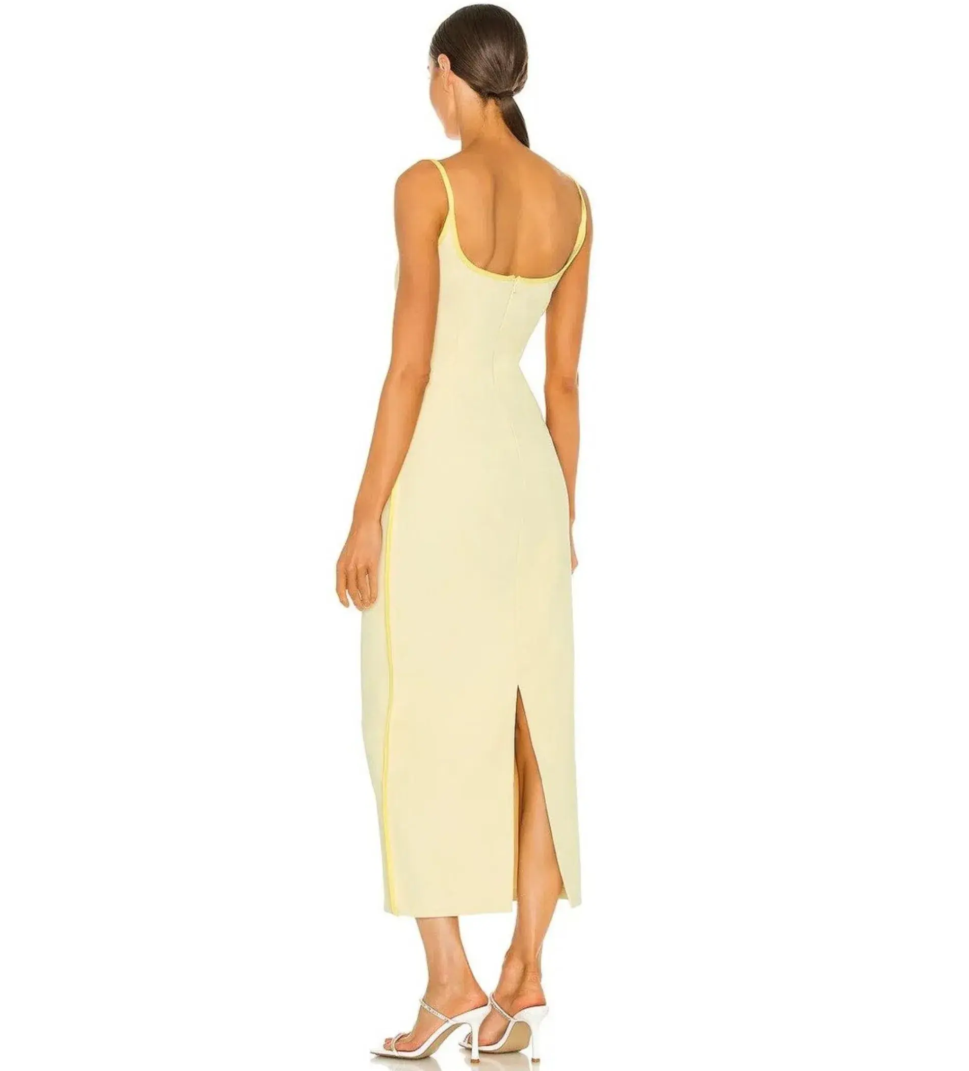 Paris Georgia Marlo Midi Dress Daffy Yellow Size XS AU 6 - Image 5