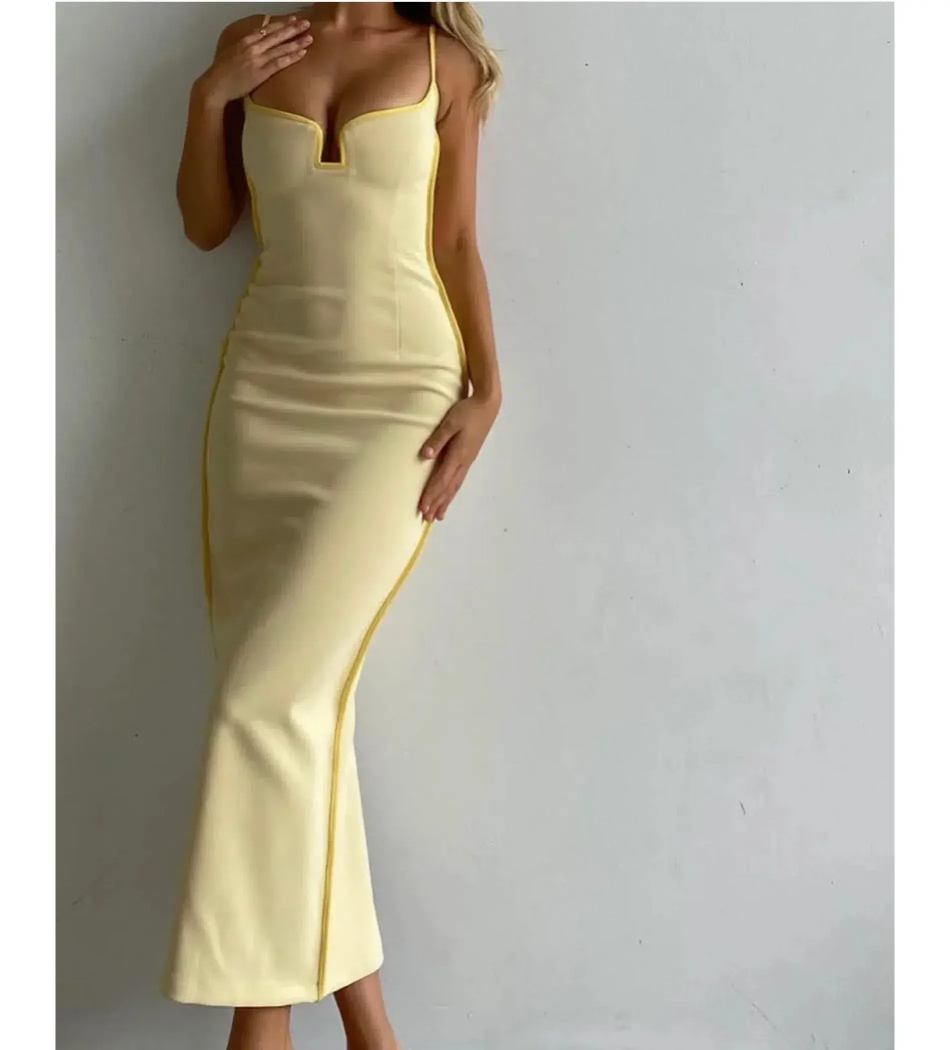 Paris Georgia Marlo Midi Dress Daffy Yellow Size XS AU 6 - Image 6
