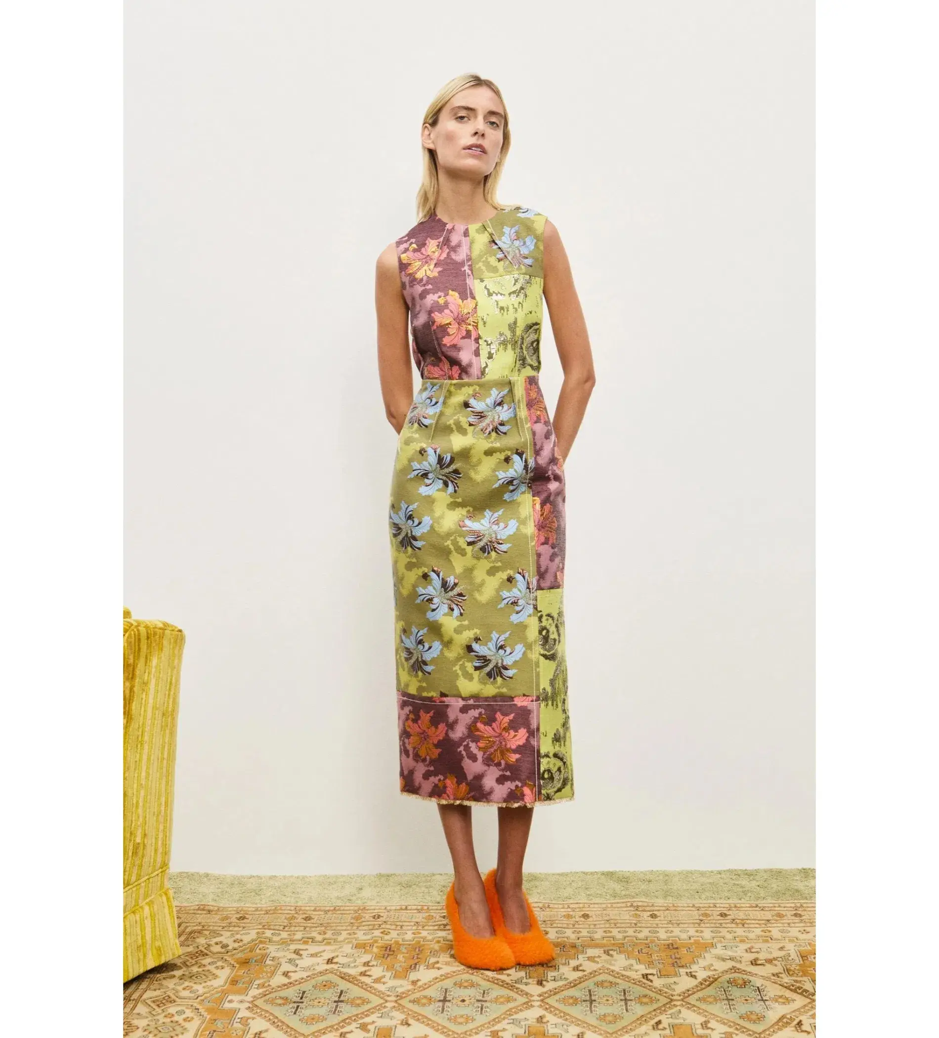 Alemais Adriana Jacquard Midi Gown Multi Floral Size AU 12 - Image 1