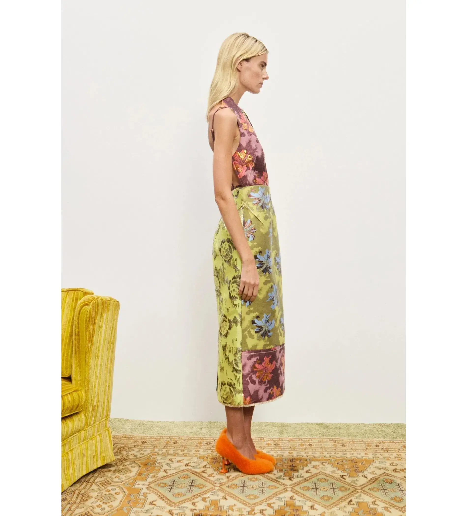 Alemais Adriana Jacquard Midi Gown Multi Floral Size AU 12 - Image 3