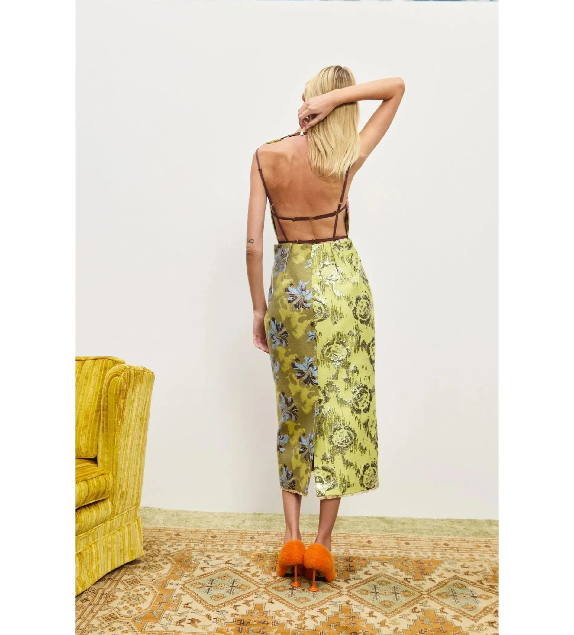 Alemais Adriana Jacquard Midi Gown Multi Floral Size AU 12 - Image 5