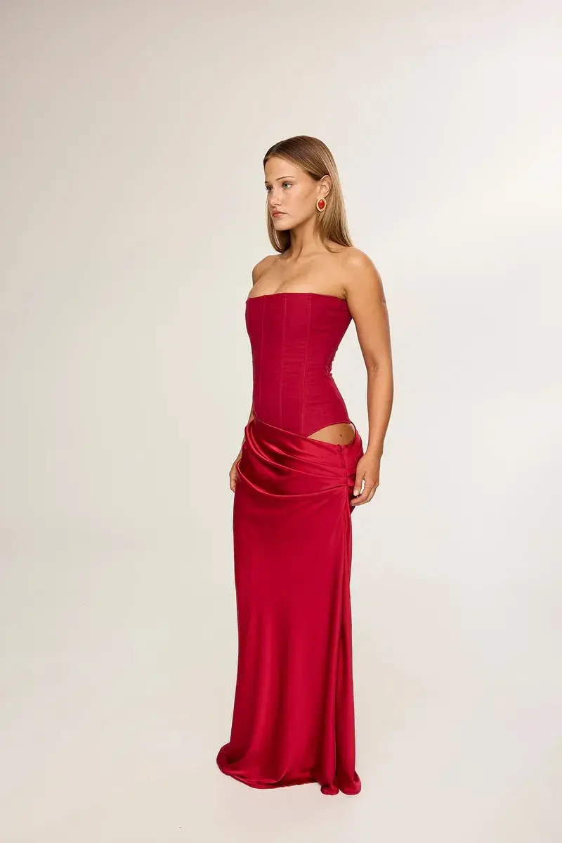 HNTR the label Huxley Maxi Gown in Wine Size S / AU 8 - Image 2