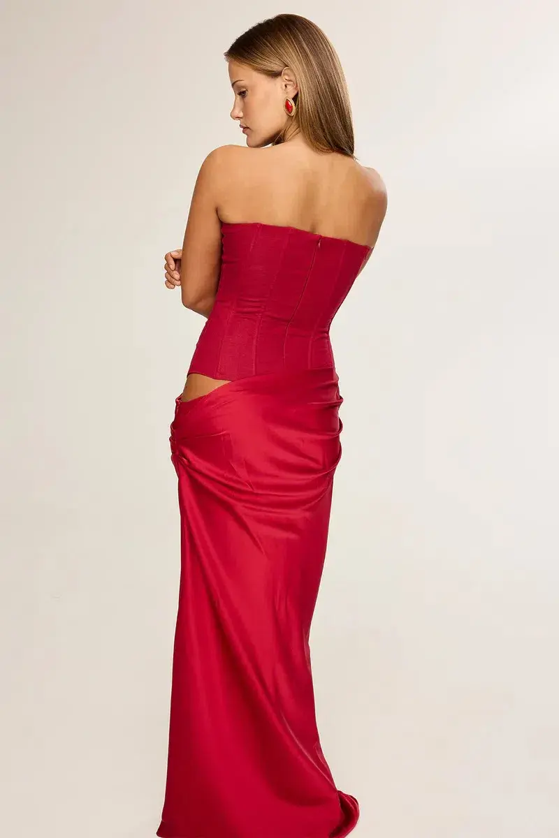 Hntr The Label Huxley Gown Maxi Wine Size AU 12 - Image 2