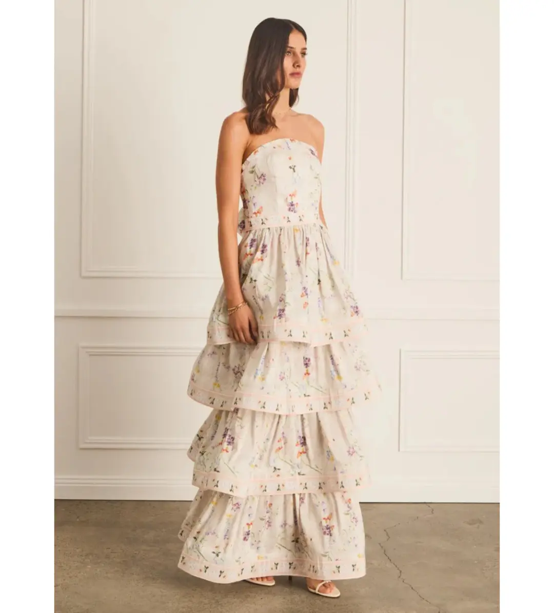 Aqua Blu Heidi Maxi Dress Moonflower Size XS AU 6 for rent on The Volte - main image