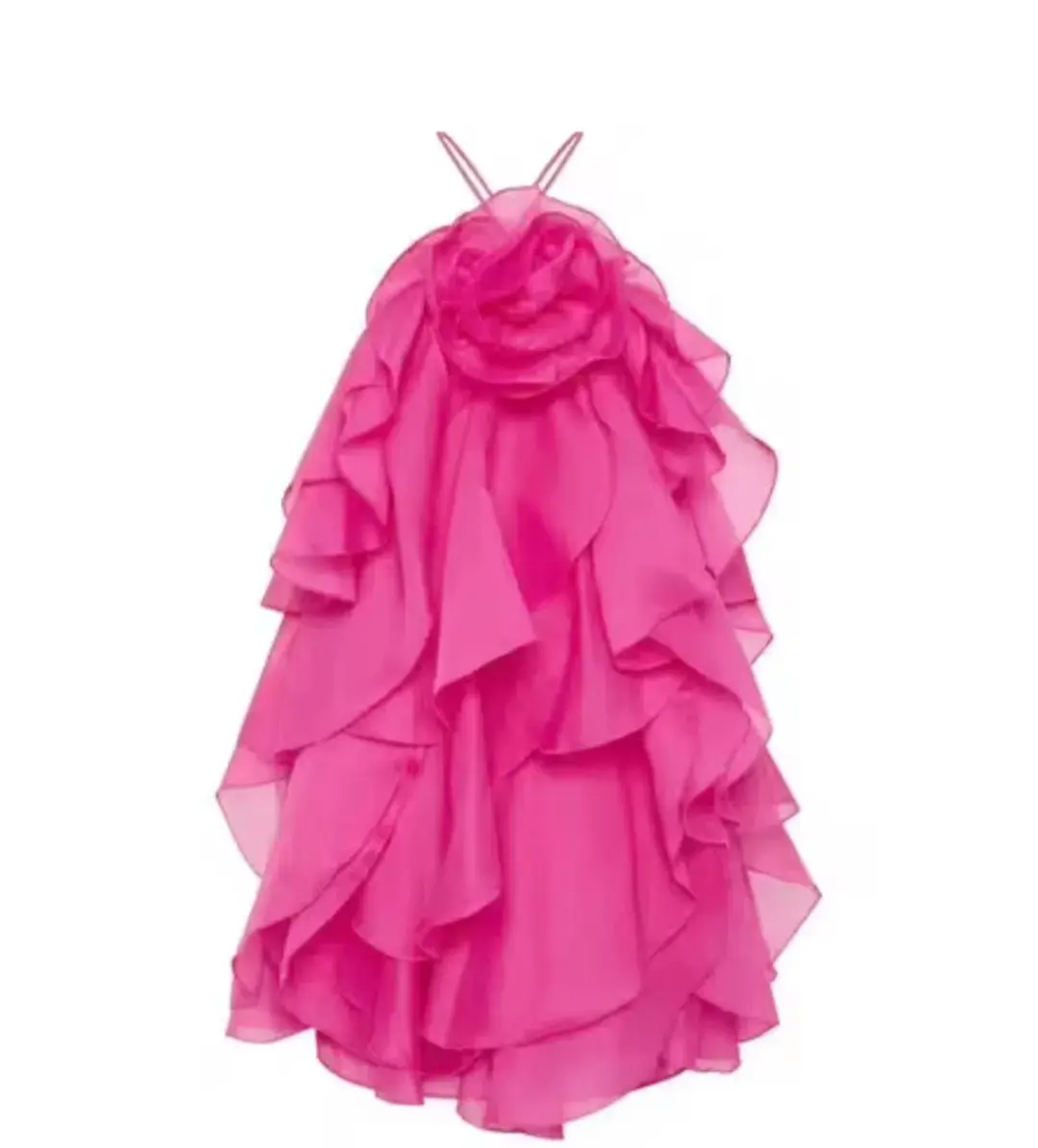 Aje Pandorea Layered Mini Dress Fuchsia Rose Size 6 for rent on The Volte - main image