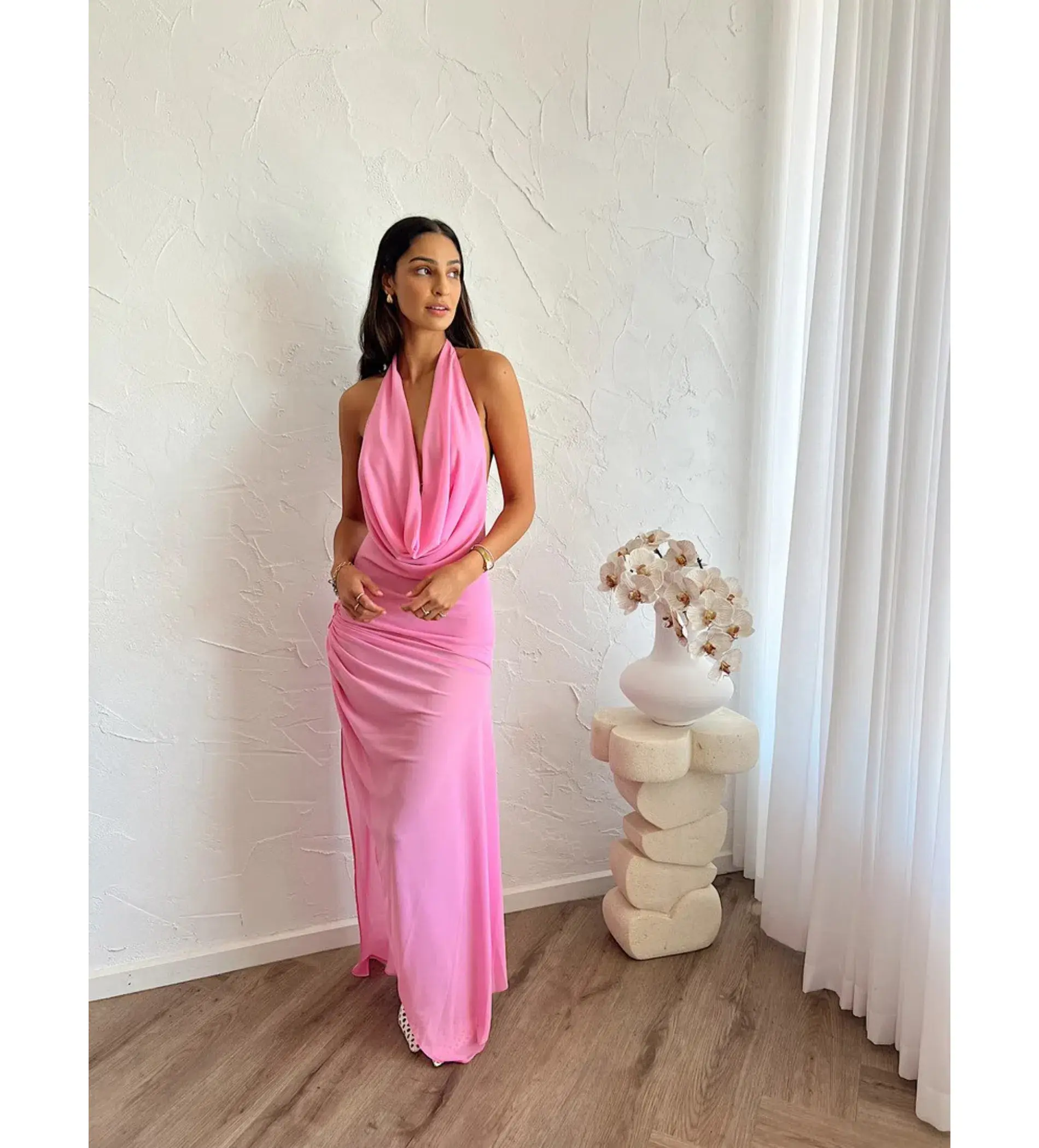 Natalie Rolt Anastasia Mini Dress Candy Pink Size 1 AU 8 - Image 3
