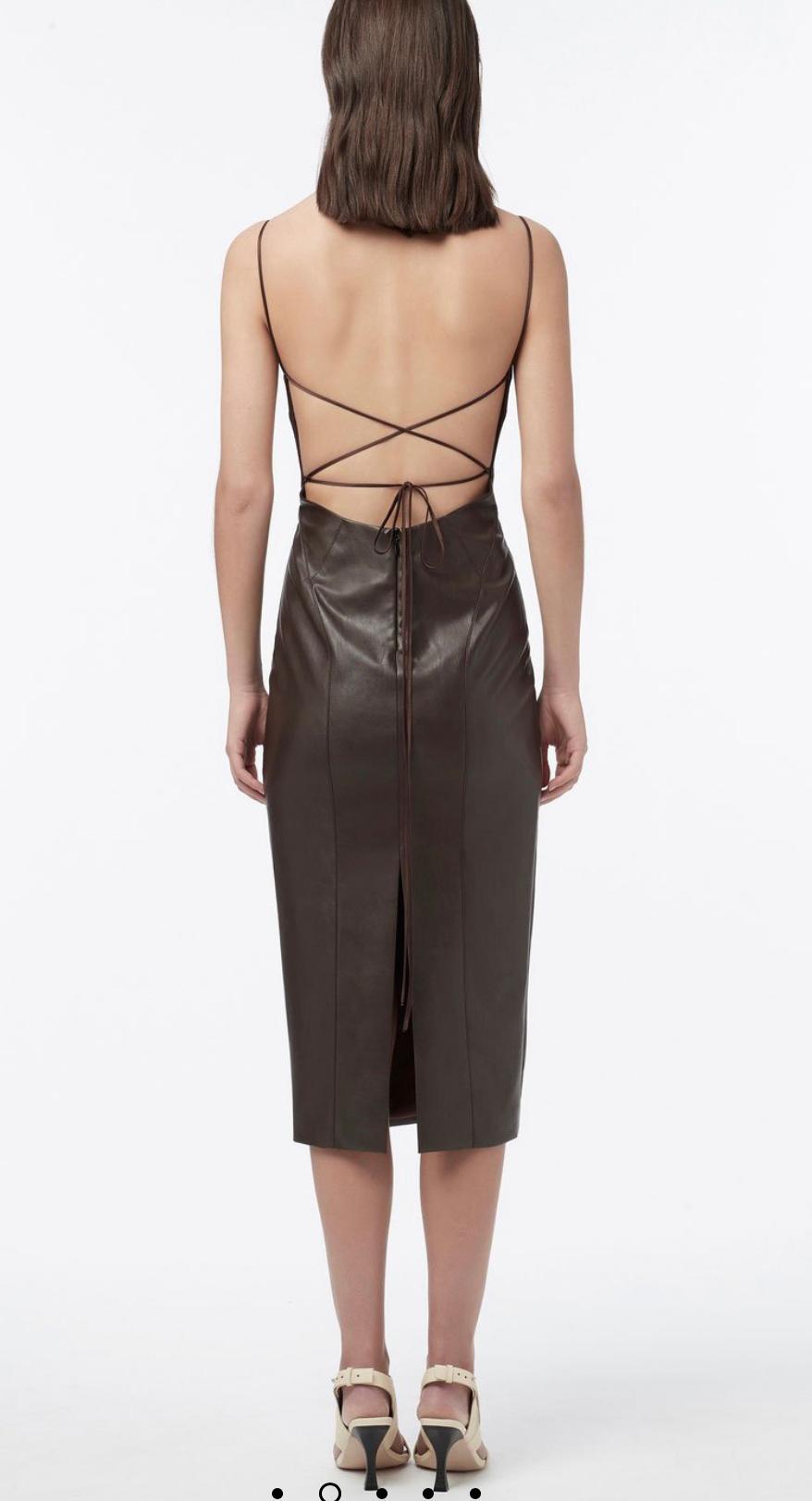 Manning Cartell Alter Egos Backless Midi Dress Brown Size 8 for rent on The Volte - main image