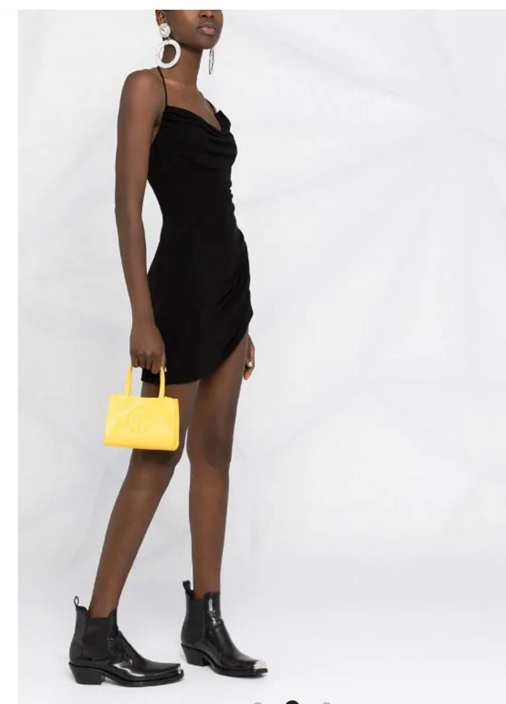 Dsquared2 Ruched Asymmetric Dress Black Size 8  - Image 1