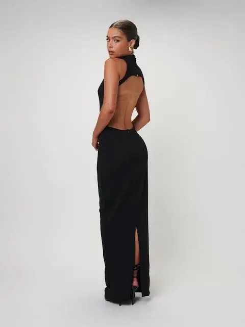 Effie Kats Ambre Gown Maxi Black Size AU 8 - Image 2