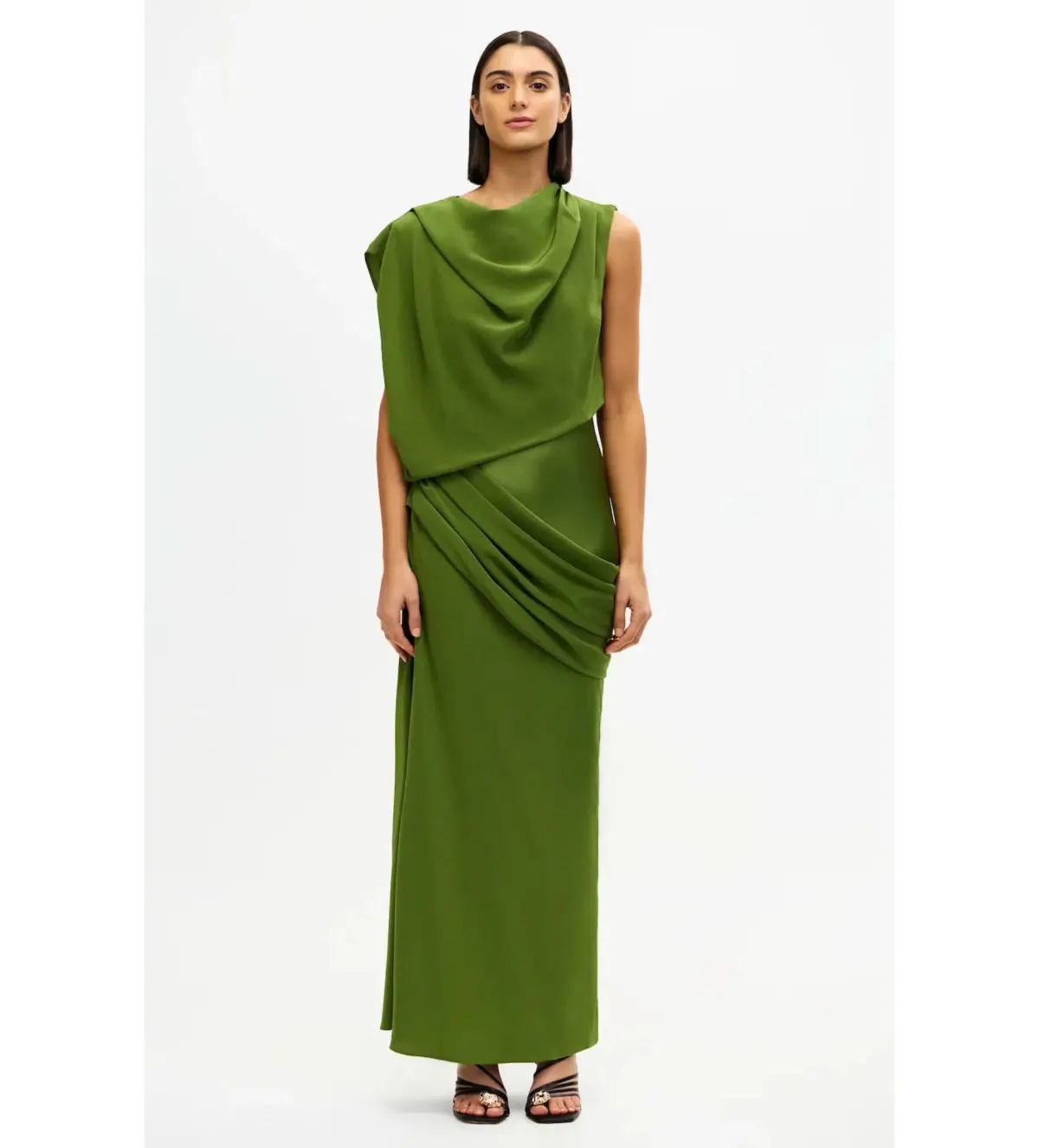 Acler Woodline Maxi Dress Fern Green Size AU 10 - Image 4
