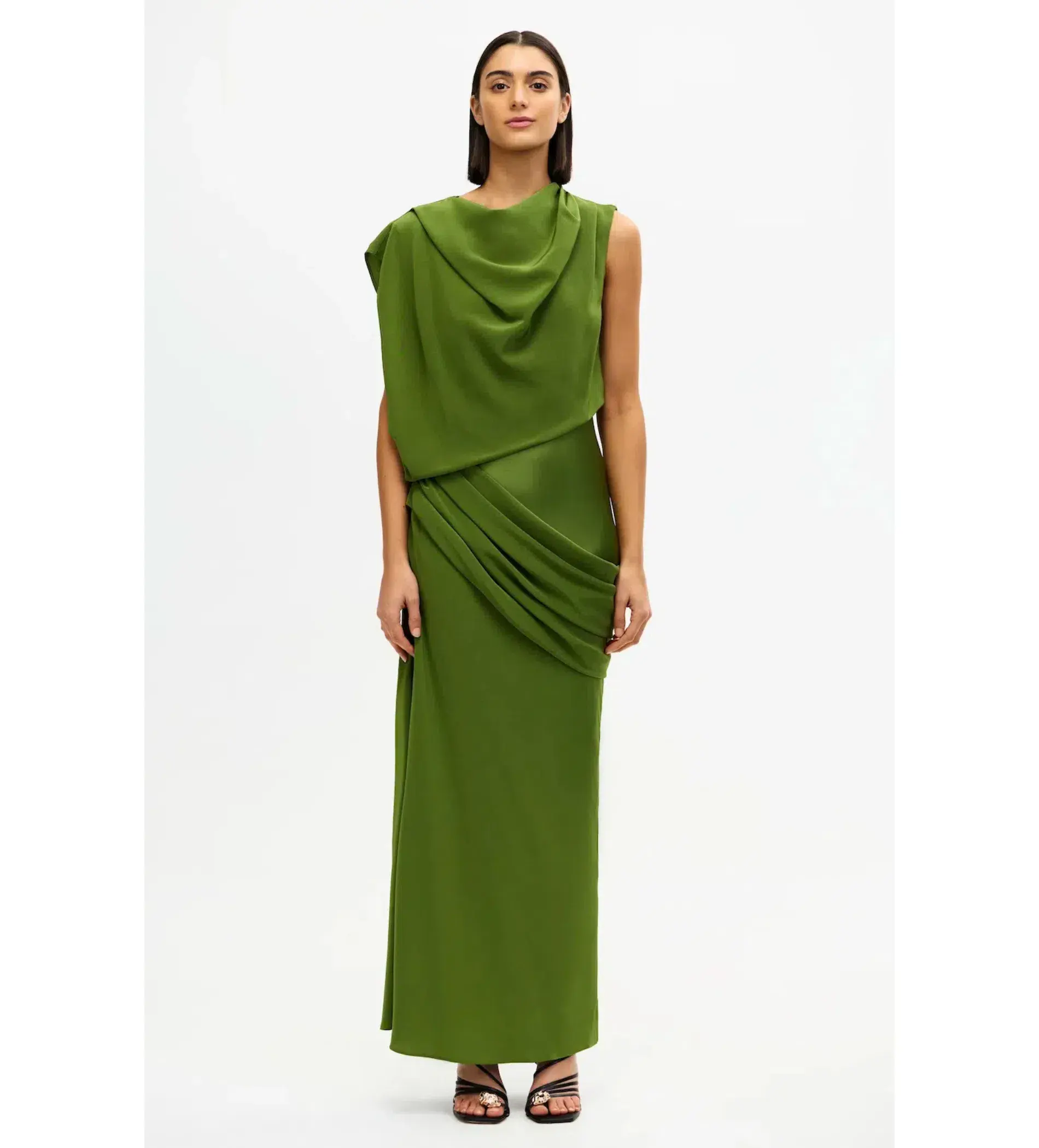 Acler Woodline Maxi Dress Fern Green Size AU 10 - Image 4