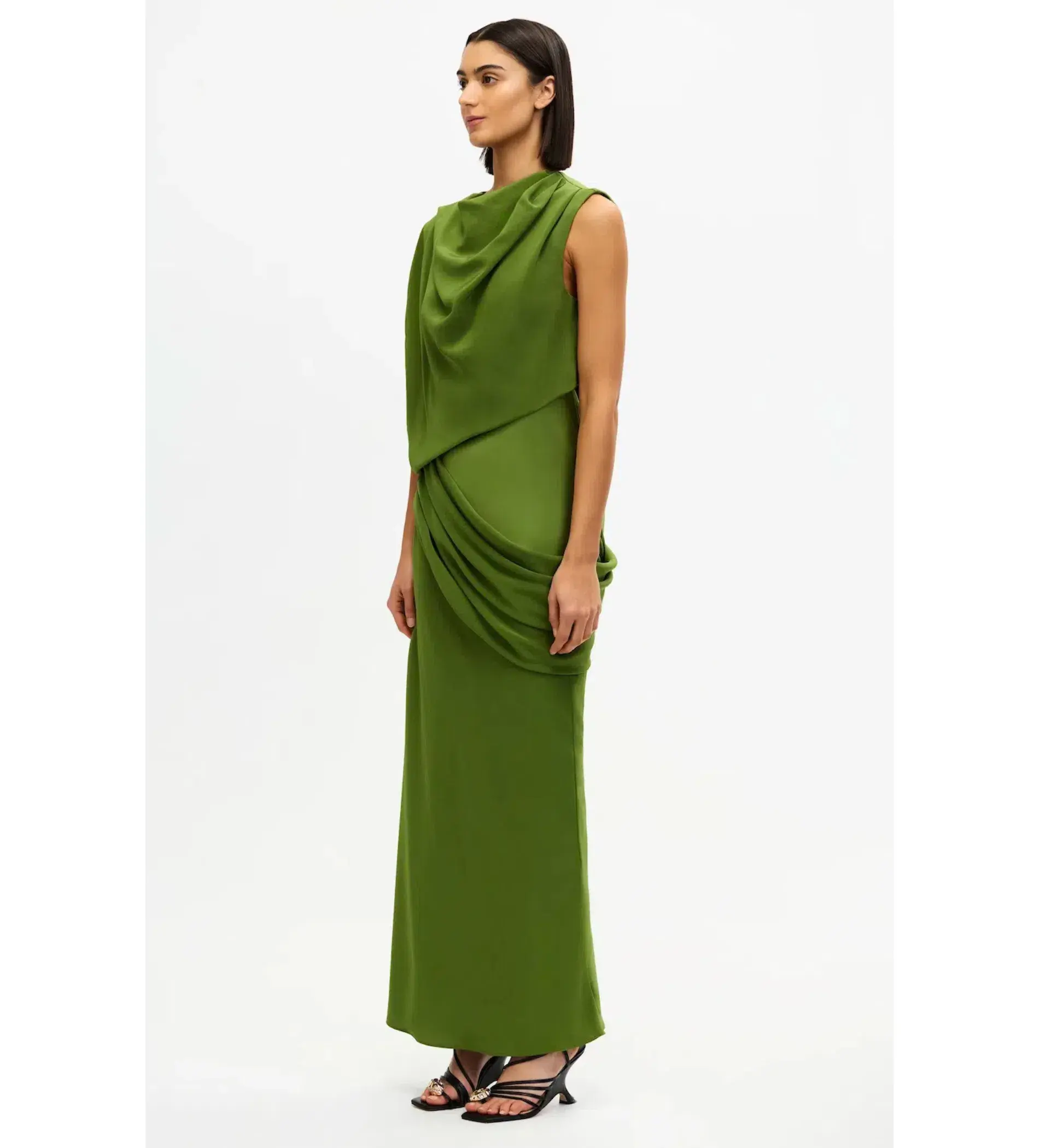 Acler Woodline Maxi Dress Fern Green Size AU 10 - Image 5