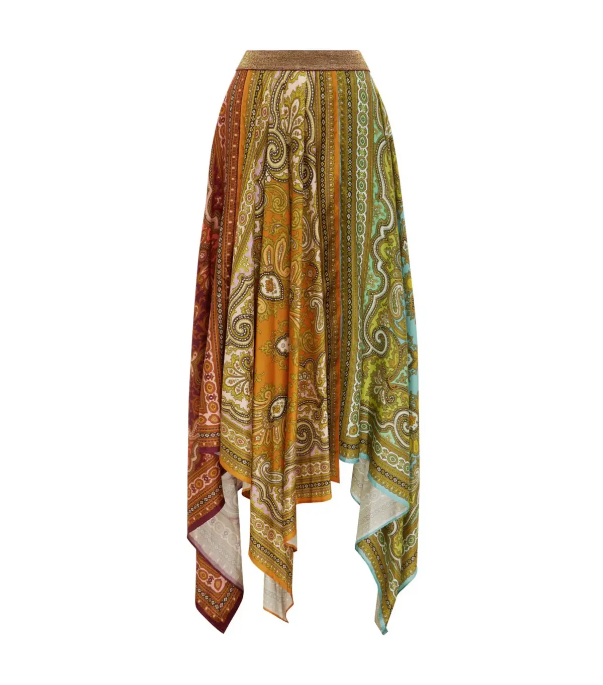 Alemais Clemenza Spliced Silk Shirt and Scarf Skirt Set Multi Size AU 8 - Image 6