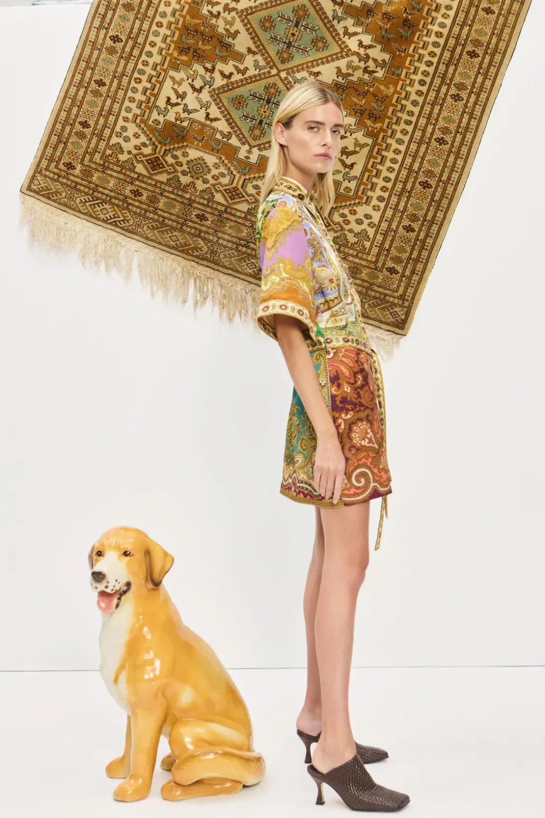 Alemais Clemenza Spliced Mini Dress Multi Size AU 6 for rent on The Volte - main image