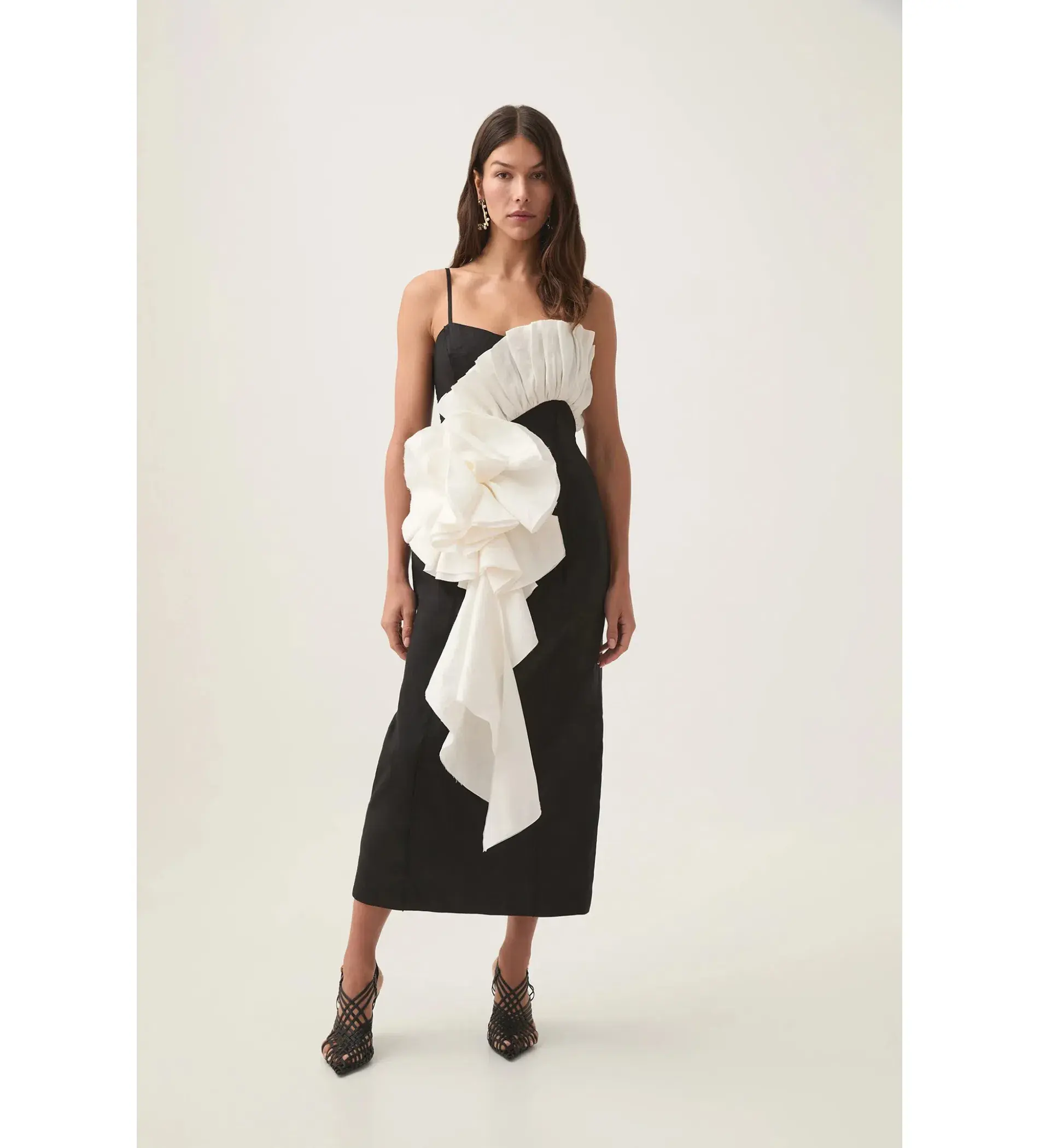 Aje Parallels Spiral Midi Dress Black Size 10 - Image 2