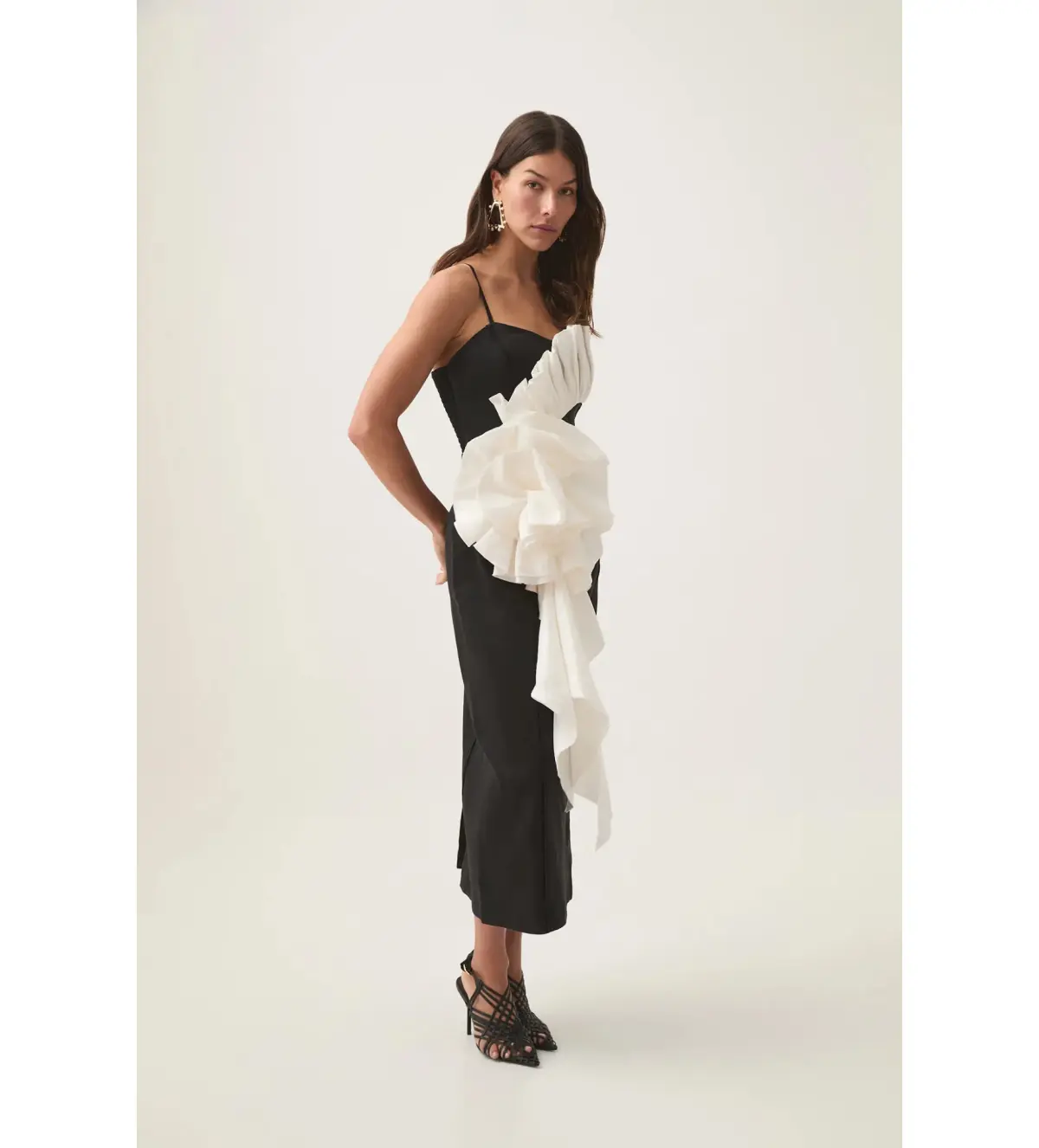 Aje Parallels Spiral Midi Dress Black Size 10 - Image 3