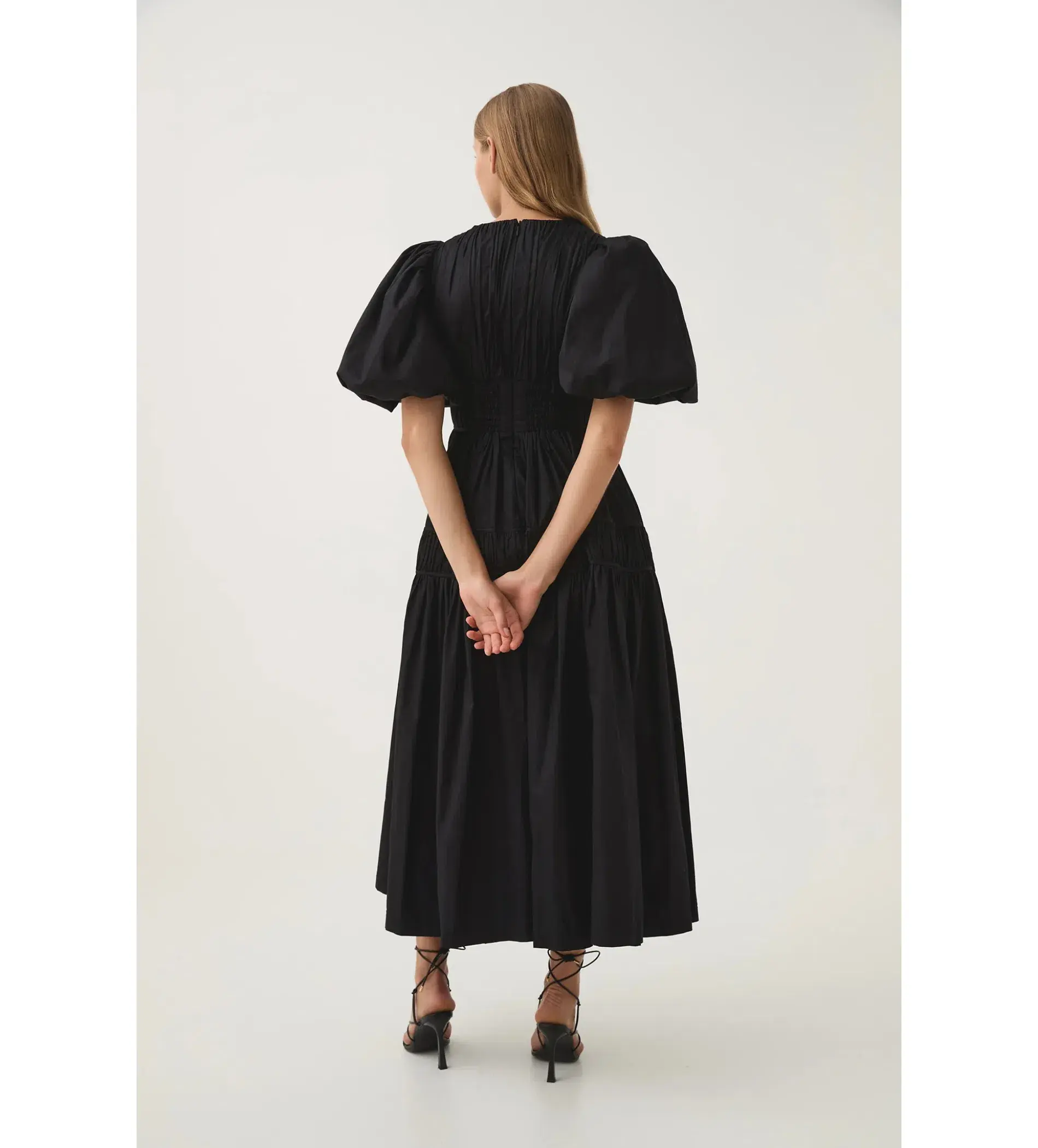Aje Fallingwater Ruched Midi Dress in Black Size S / AU 8 - Image 4