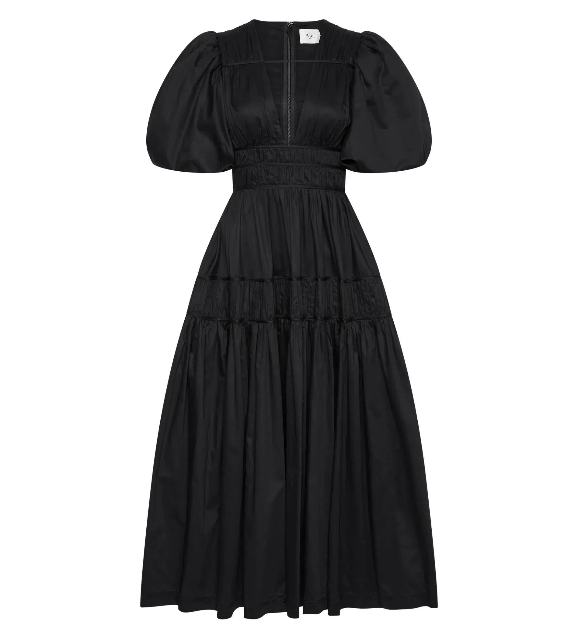 Aje Fallingwater Ruched Midi Dress in Black Size S / AU 8 - Image 5