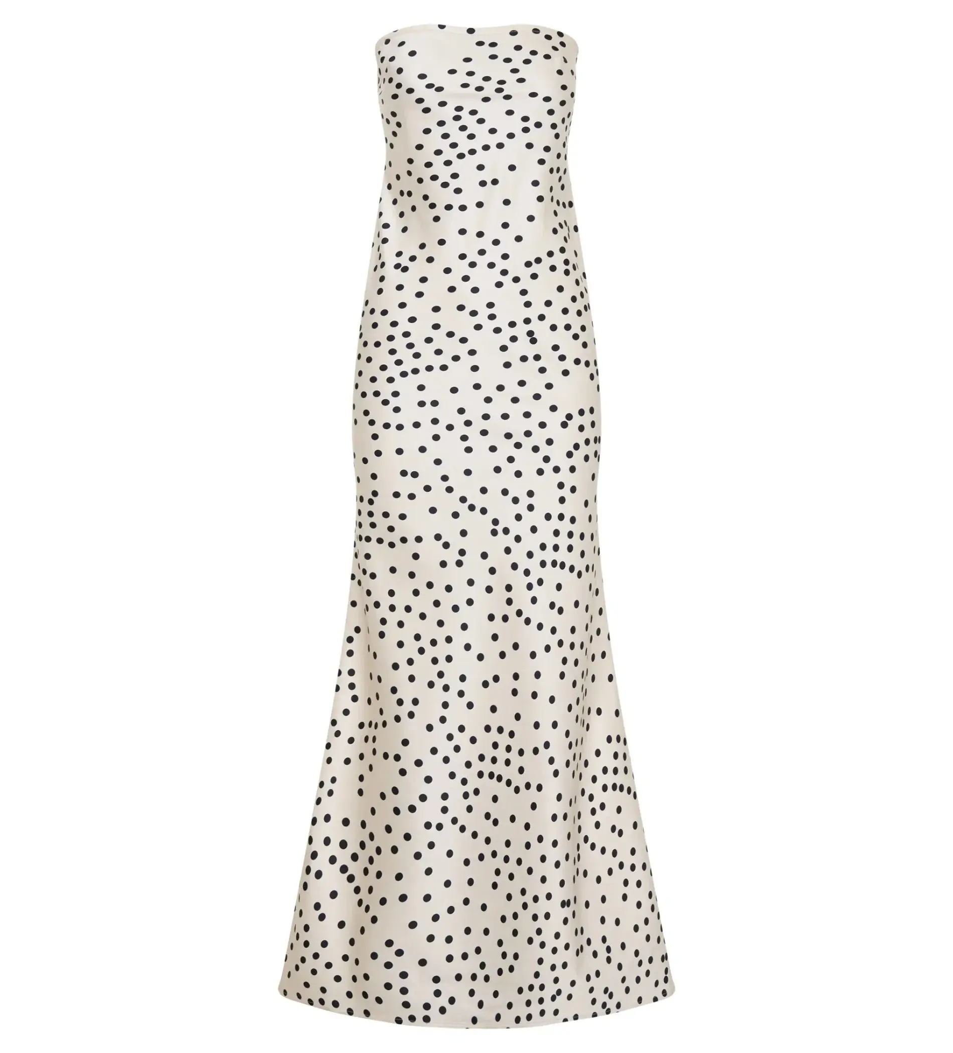 MESHKI Claudette Strapless Satin Maxi Dress Polka Dot Print Size S AU 8 - Image 5