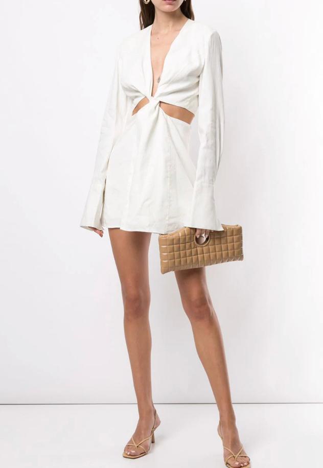 Anna Quan Harley Knot Detail Dress White Size 6 - Image 1