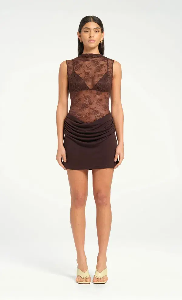 Benni Darby Mini Dress Brown Size 8 for rent on The Volte - main image