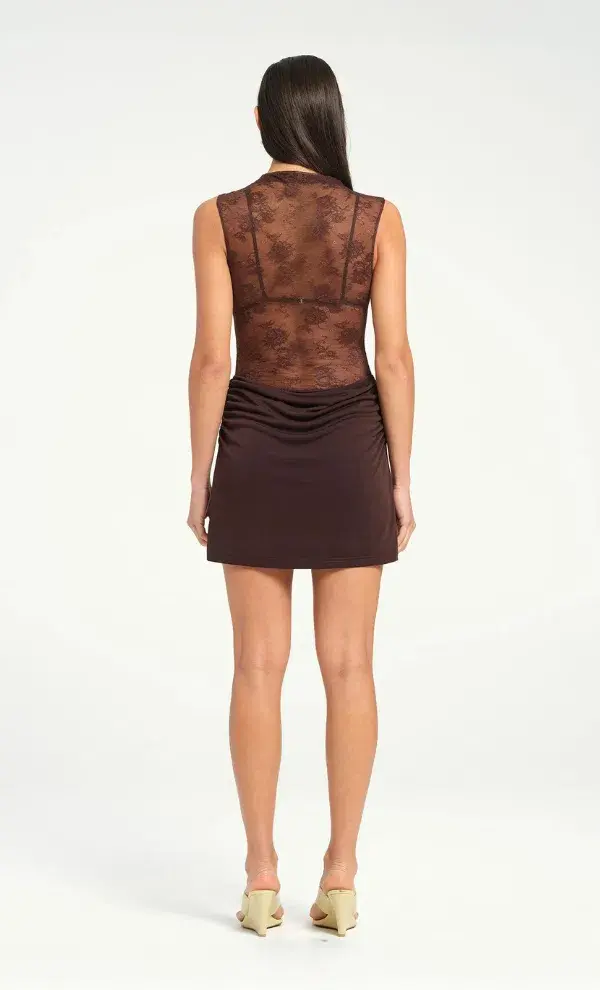 Benni Darby Mini Dress Brown Size 10 - Image 3