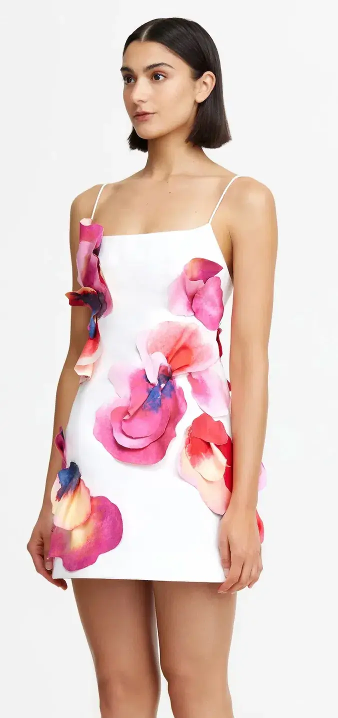 Acler Miltonrise Mini Dress White Print Size 8  - Image 2