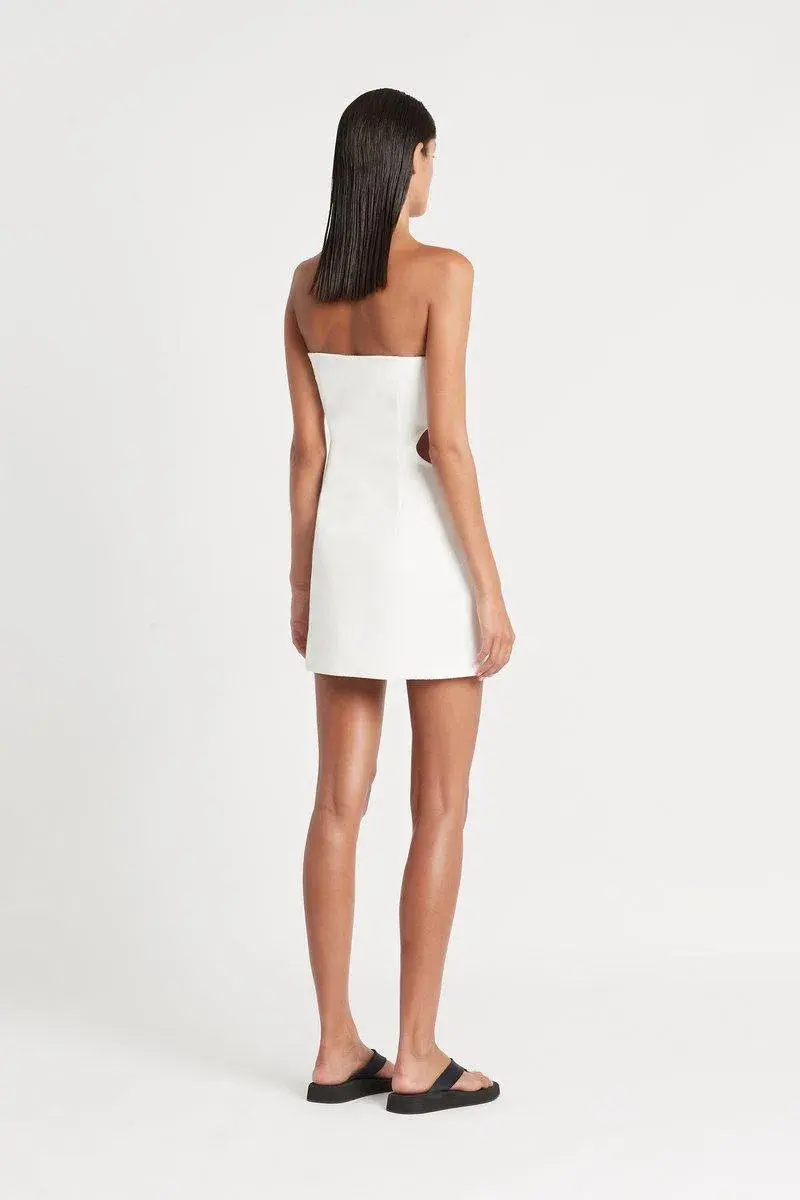 Sir The Label Jacque Strapless Mini Dress Ivory Size AU 8 - Image 2