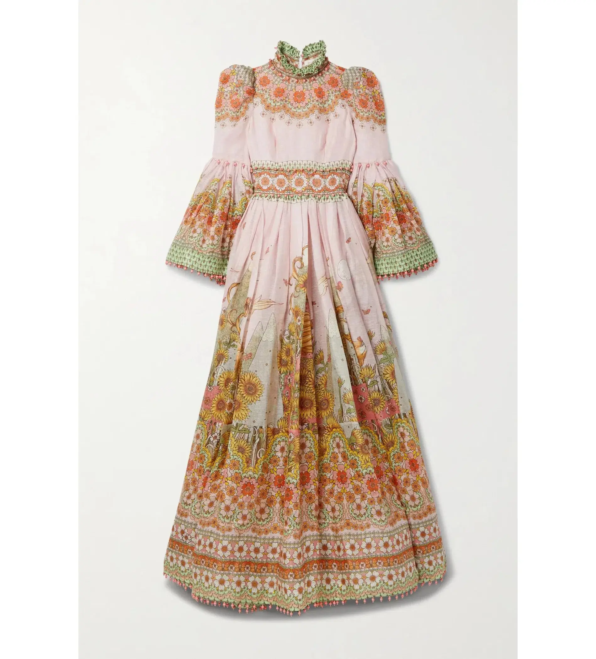 Zimmermann Kaleidoscope Bell Sleeve Gown Multi Floral Size 3 AU 14 - Image 7